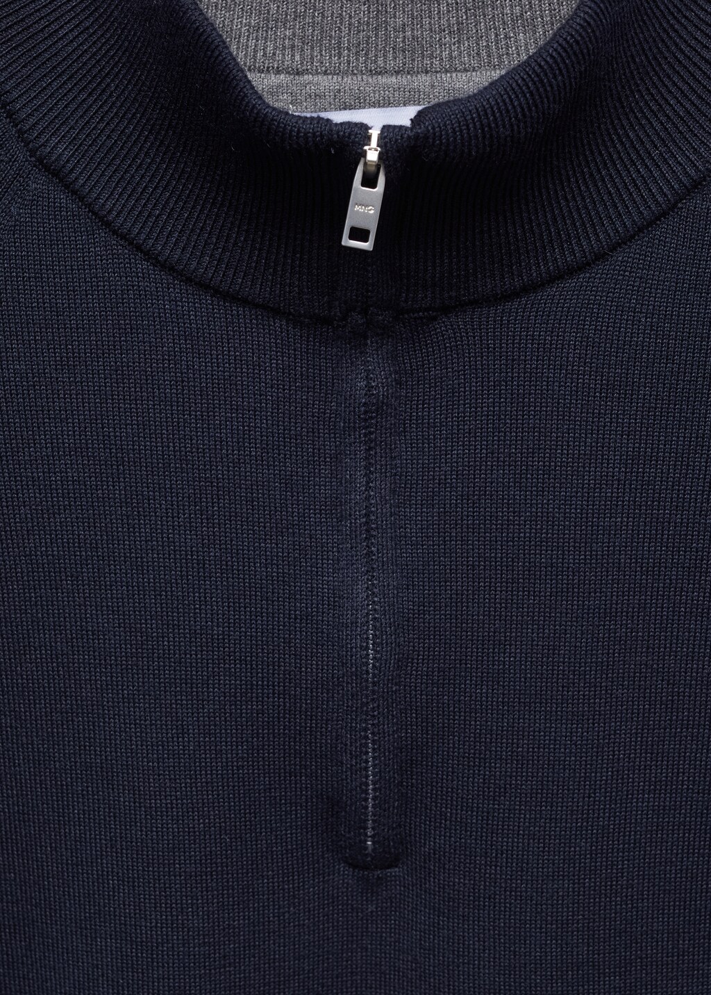 Cotton sweater with neck zip - Men | MANGO OUTLET USA