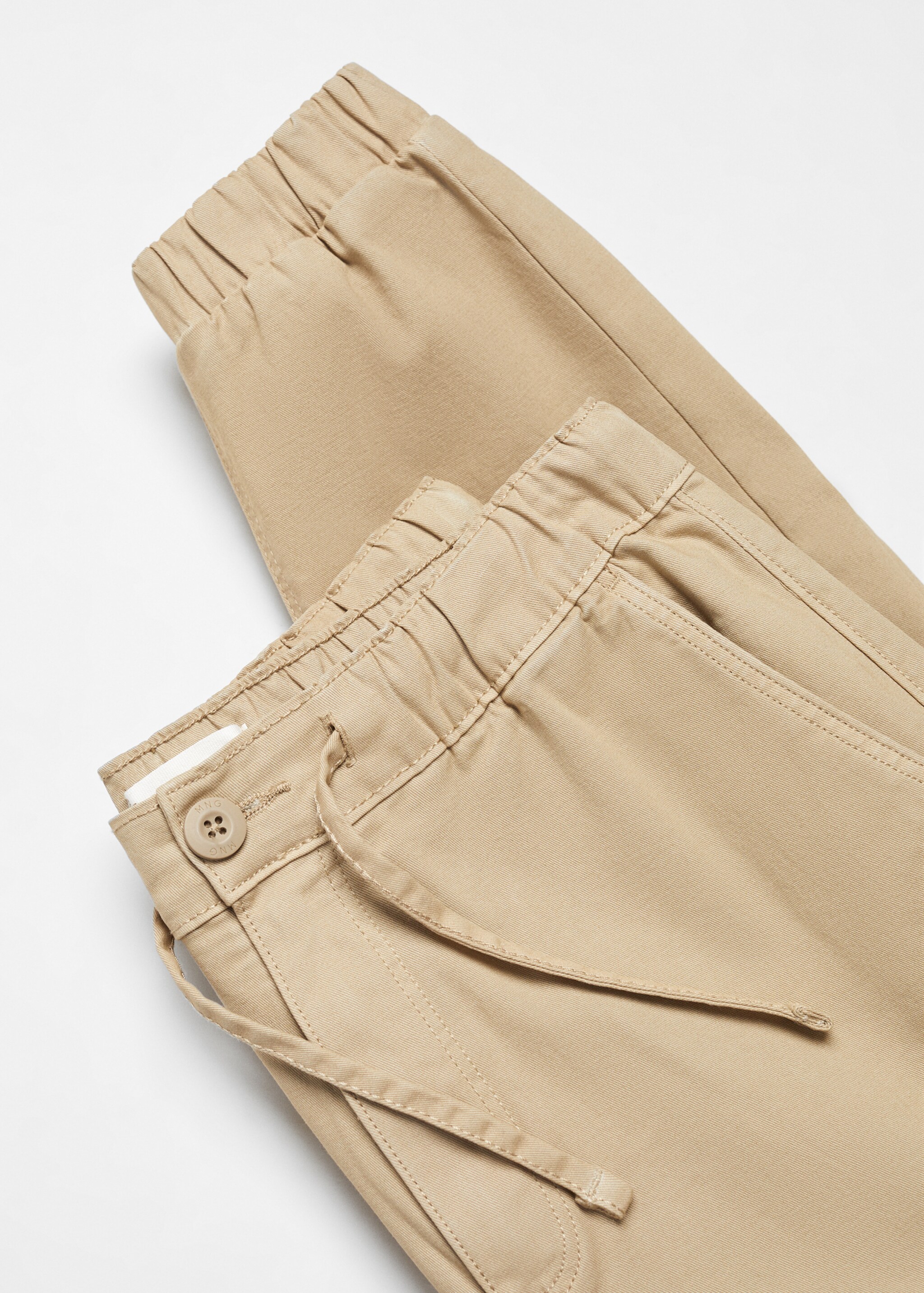 Cotton jogger-style trousers - Details of the article 8, Beige. Ref: 67000666-00.
