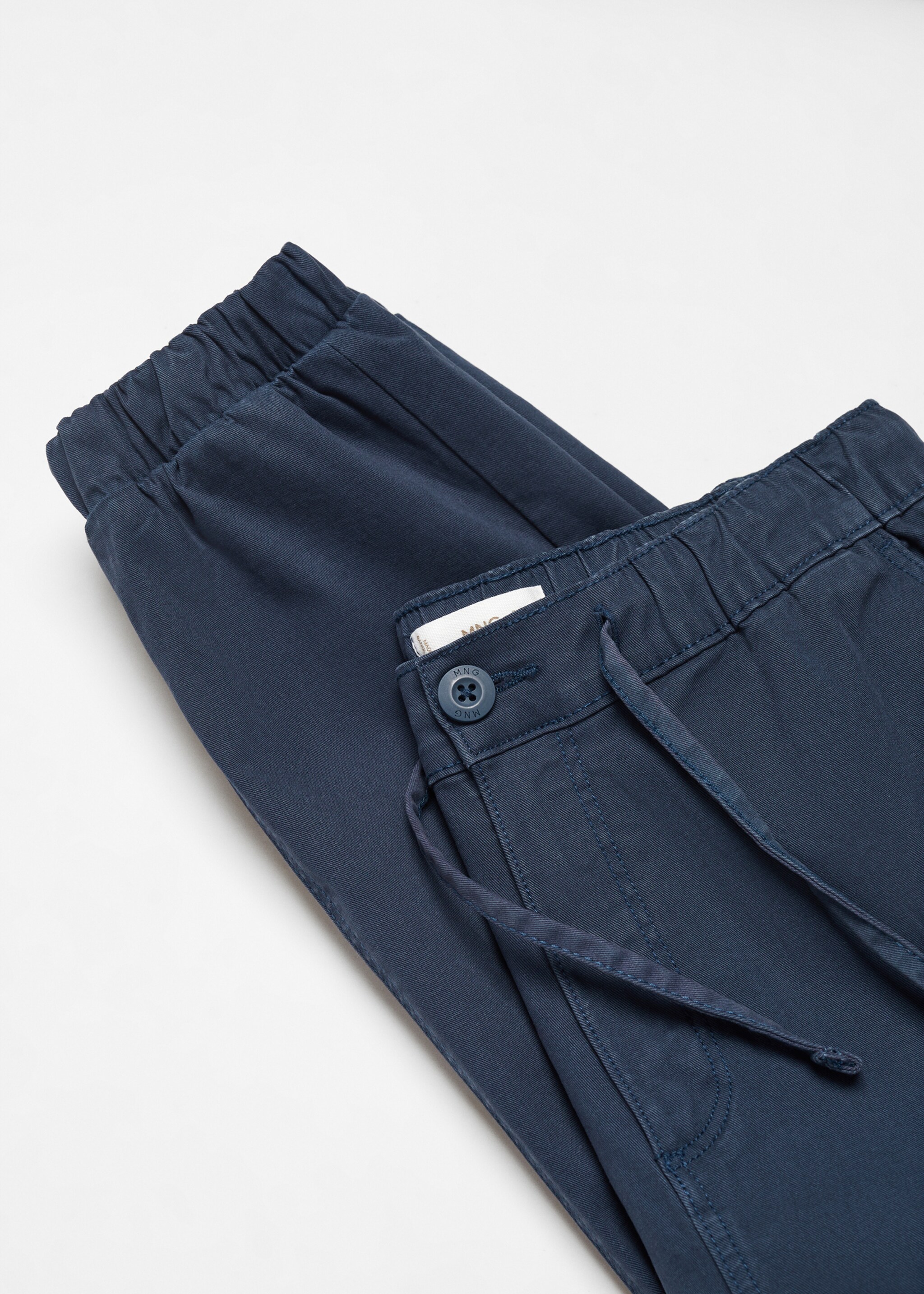 Cotton jogger-style trousers - Details of the article 8, Navy. Ref: 67000666-00.