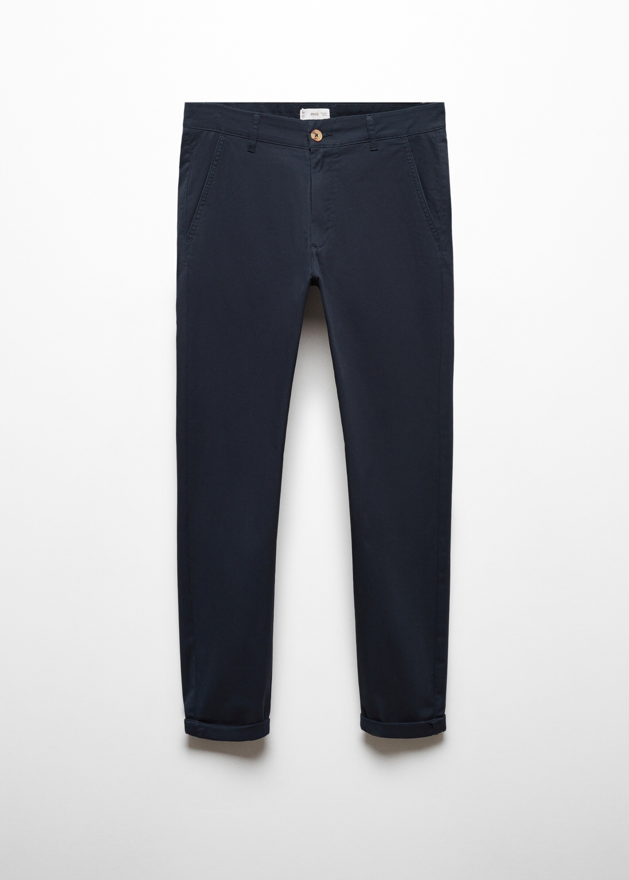Cotton chinos - Article without model, Dark Navy. Ref: 67000668-00.