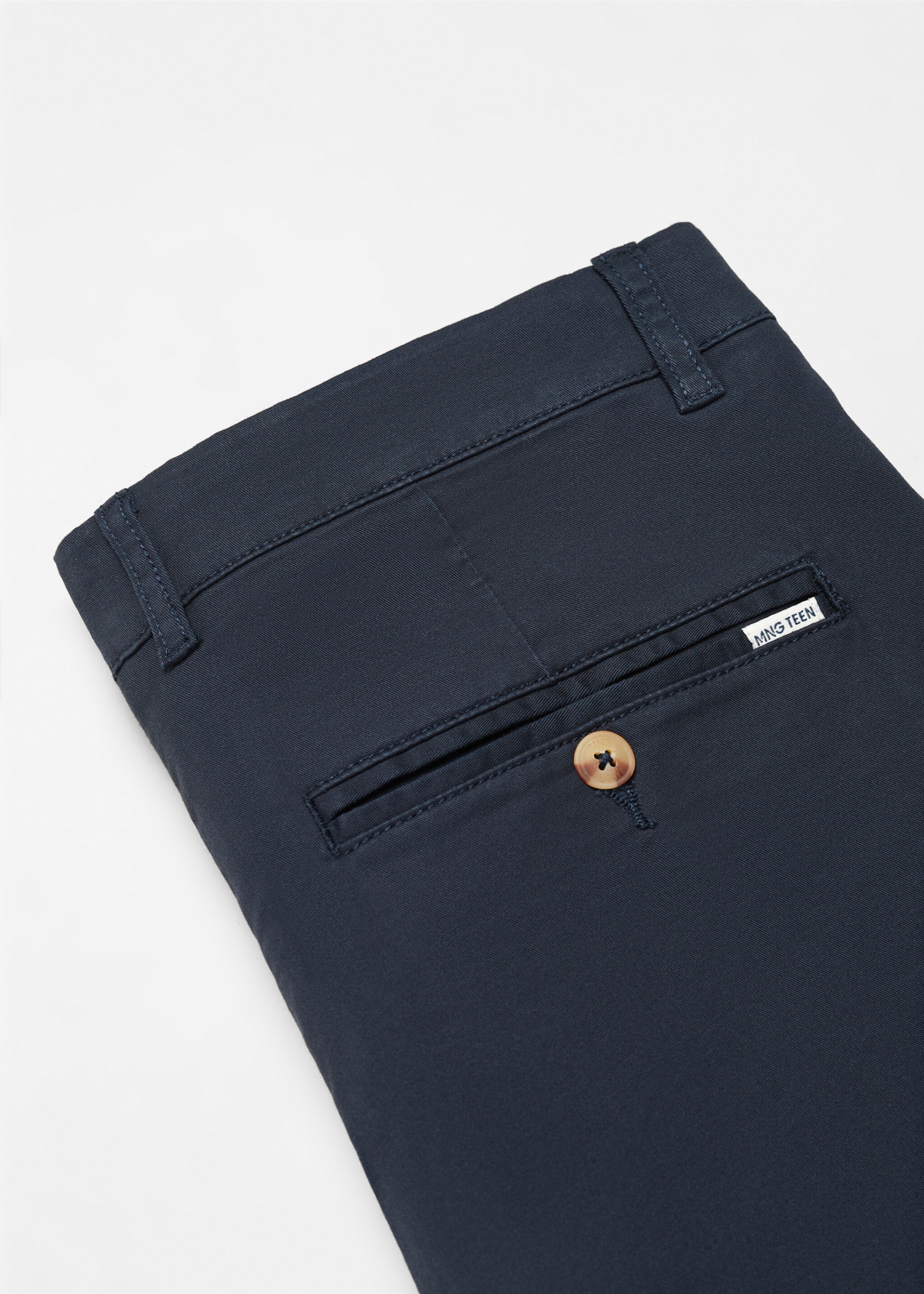 Cotton chinos - Details of the article 8, Dark Navy. Ref: 67000668-00.