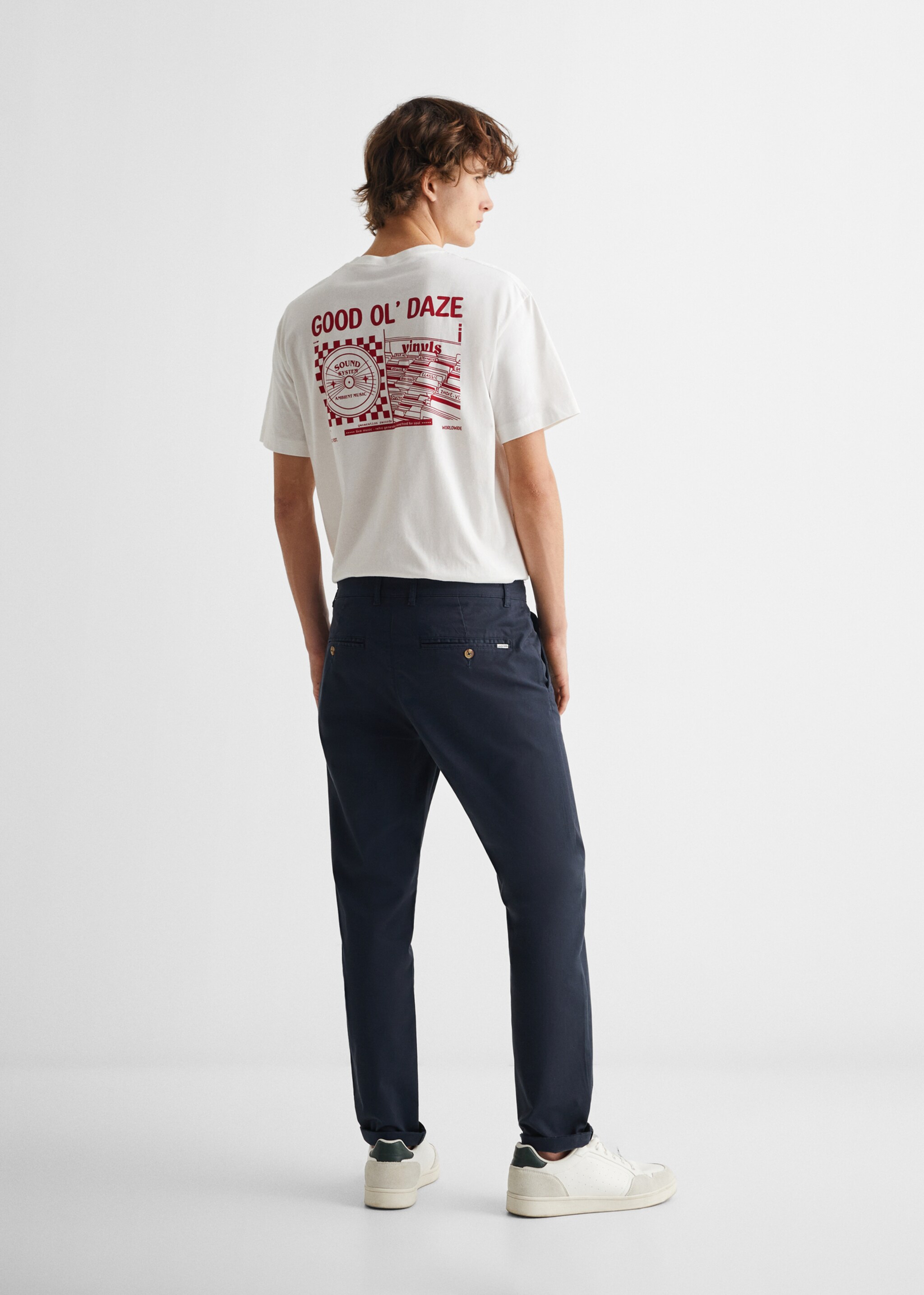 Cotton chinos - Reverse of the article, Dark Navy. Ref: 67000668-00.