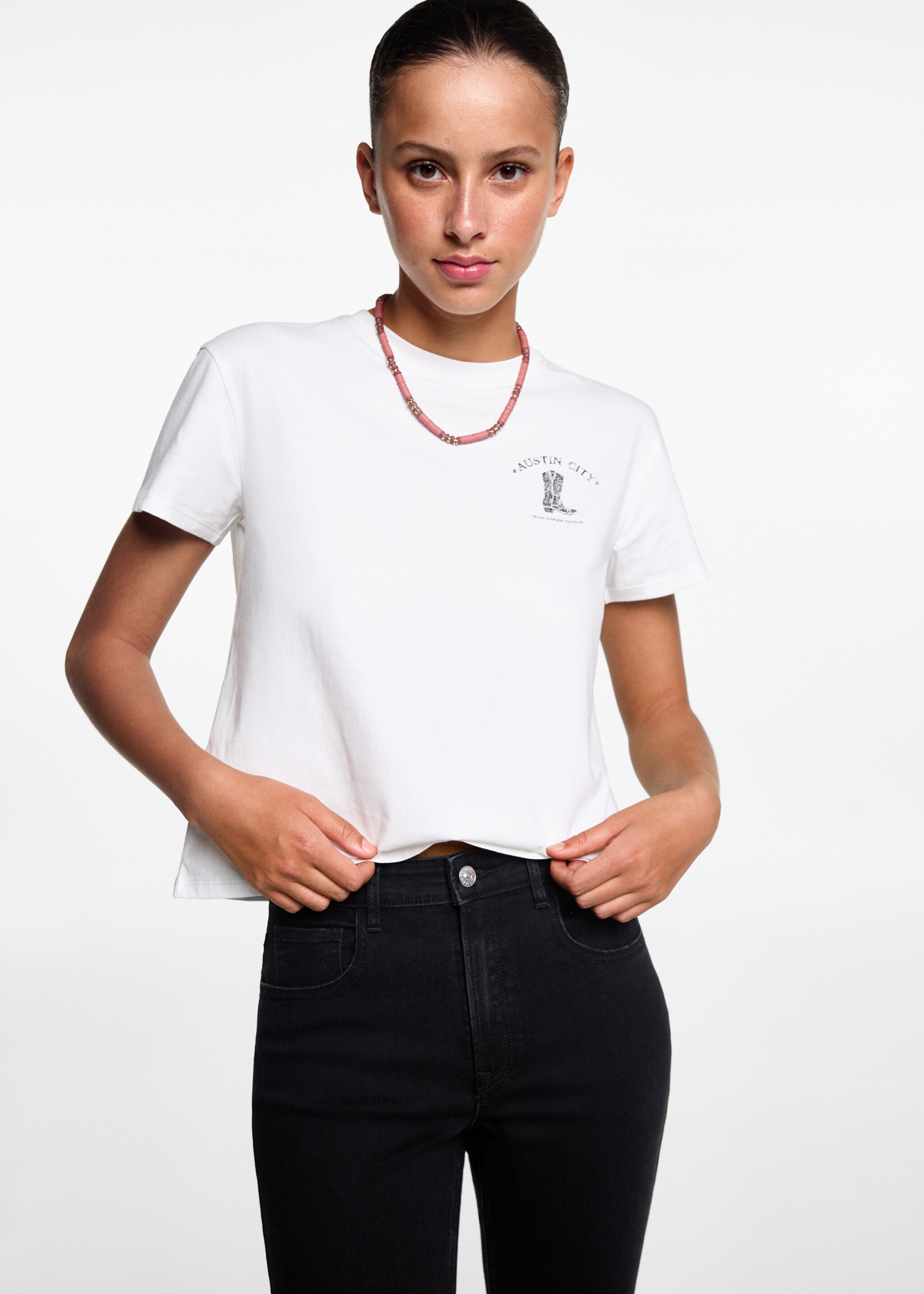 Τζιν skinny - Μεσαίο πλάνο, Μαύρο. Ref: 67000678-00.
