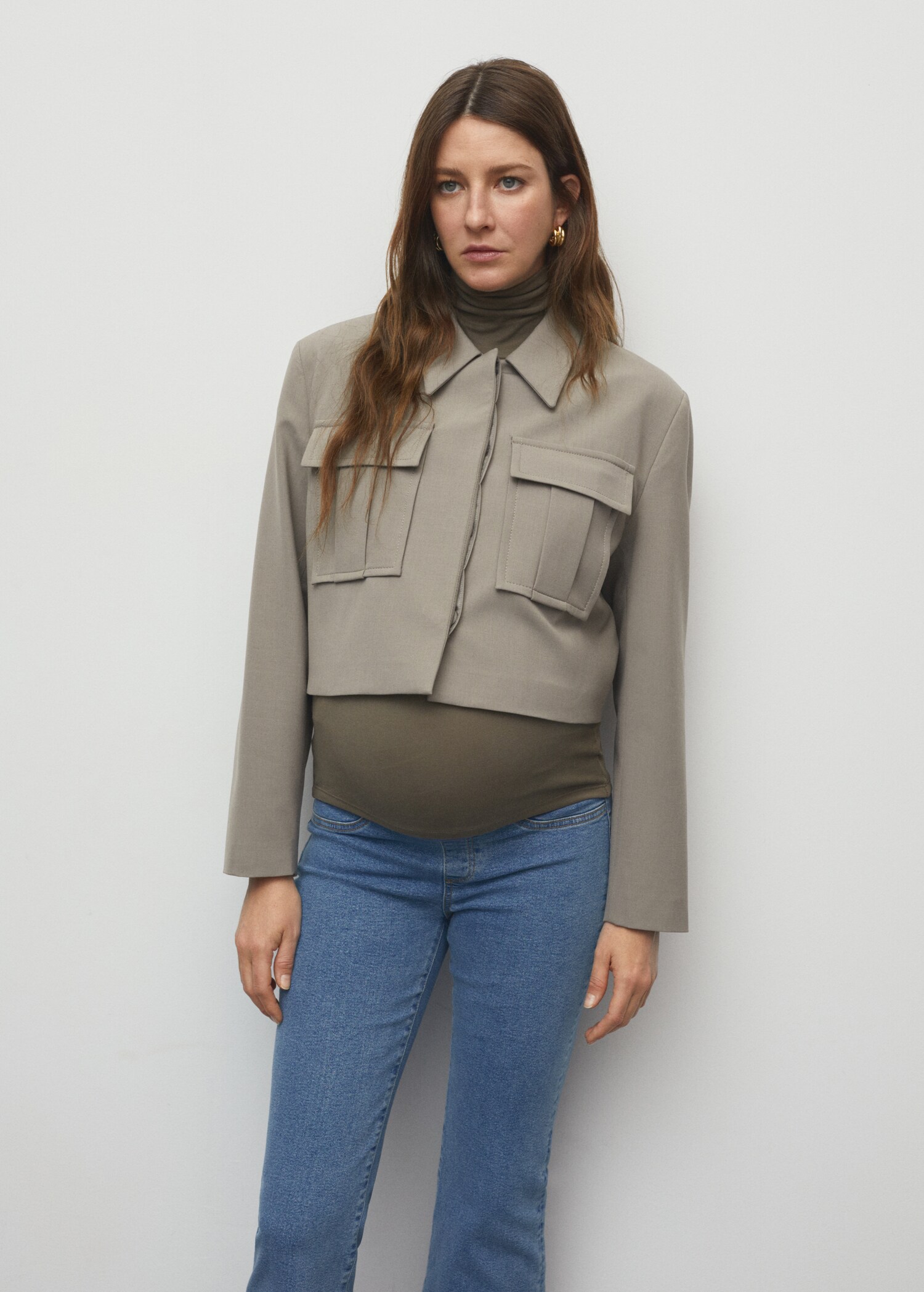 Maternity flared cropped jeans - Details of the article 1