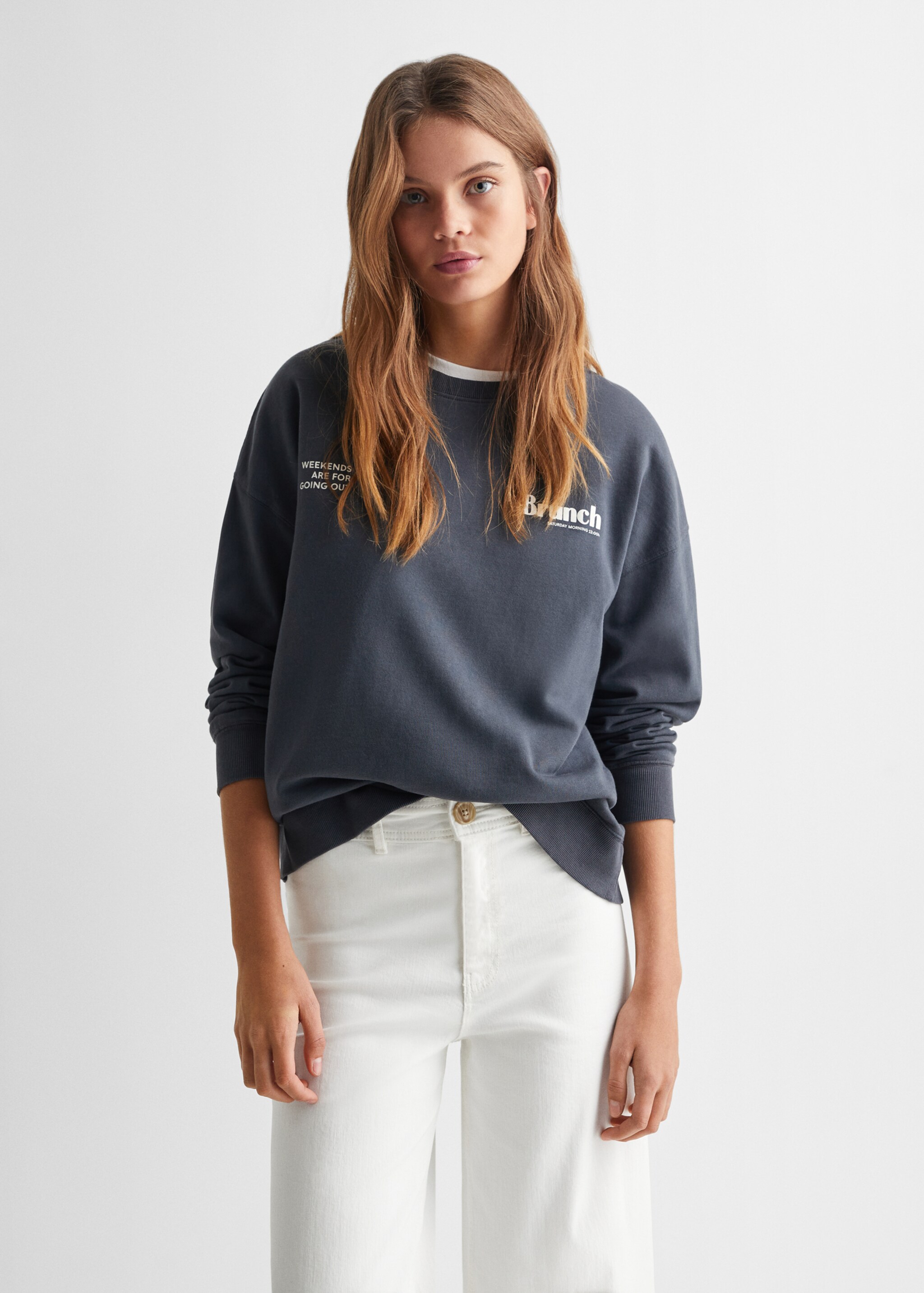 High-waist culotte jeans - Medium plane, Off White. Ref: 67000683-00.