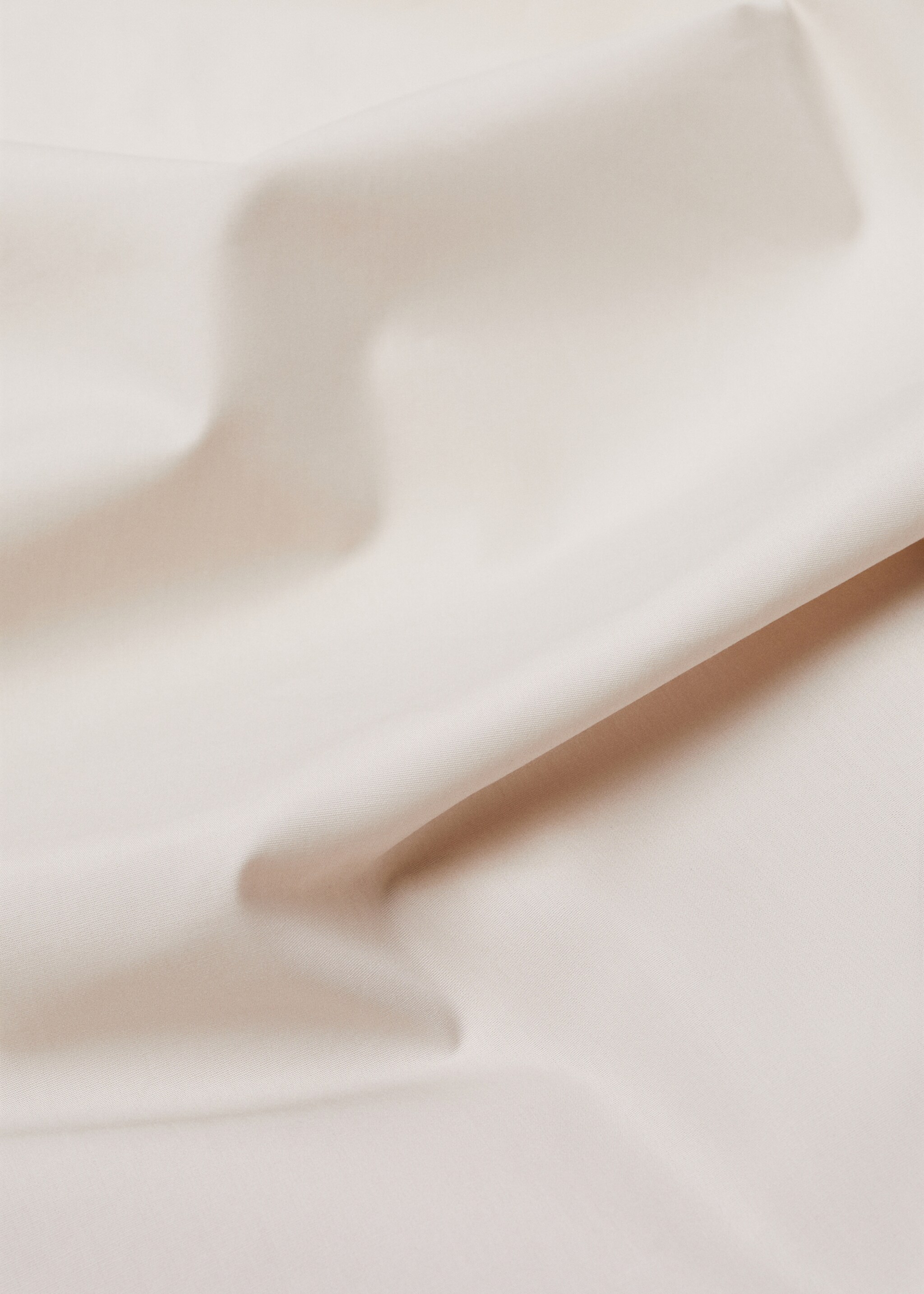 Percale cotton fitted sheet 300 threads for king bed - Details of the article 1, Beige. Ref: 67001028-00.