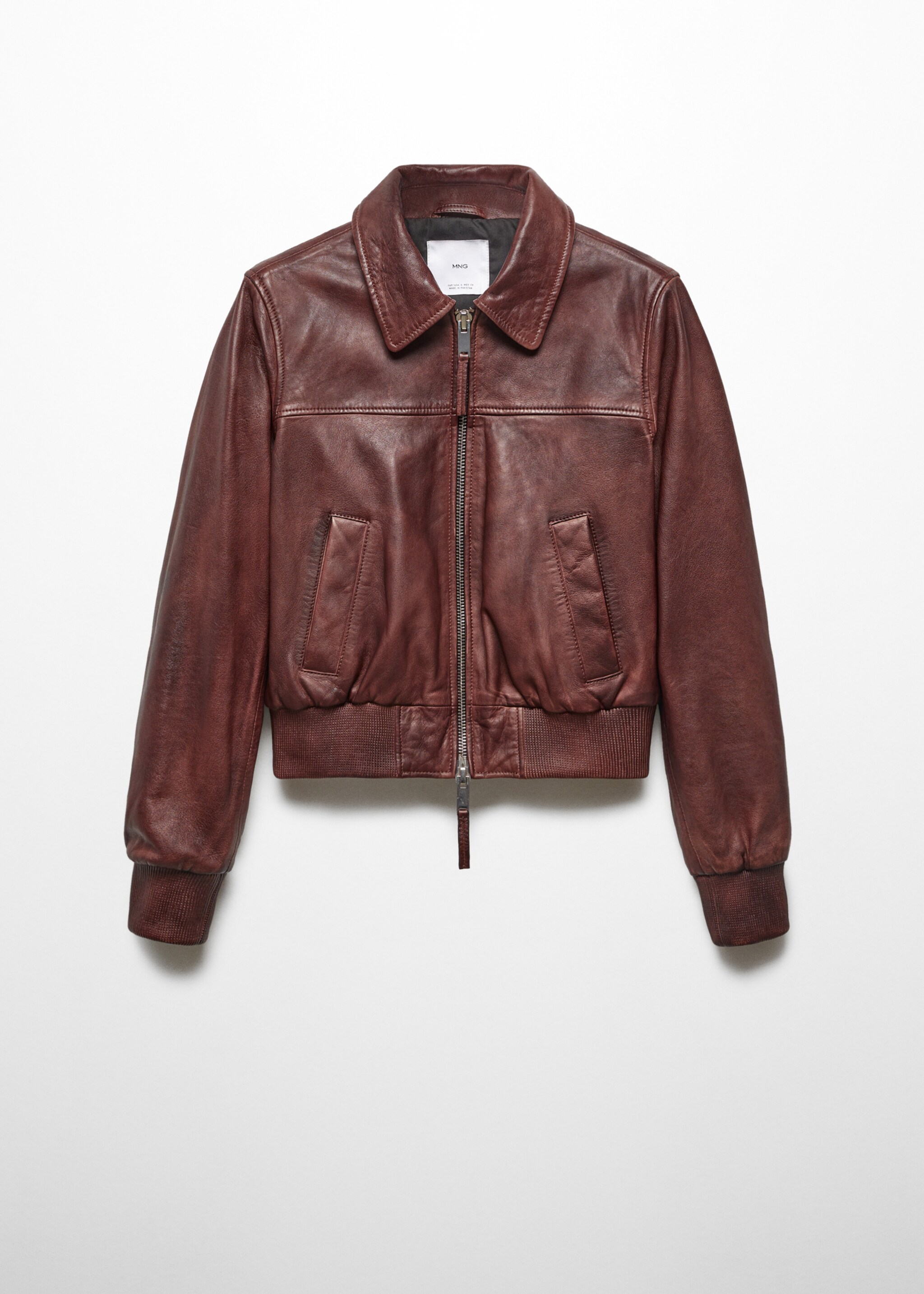 100% leather jacket - Article without model, Brown. Ref: 67001508-00.