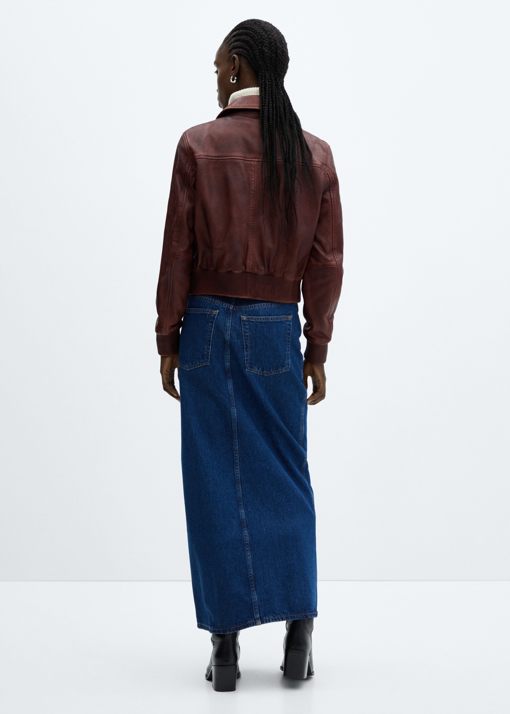 100% leather jacket - Reverse of the article, Brown. Ref: 67001508-00.