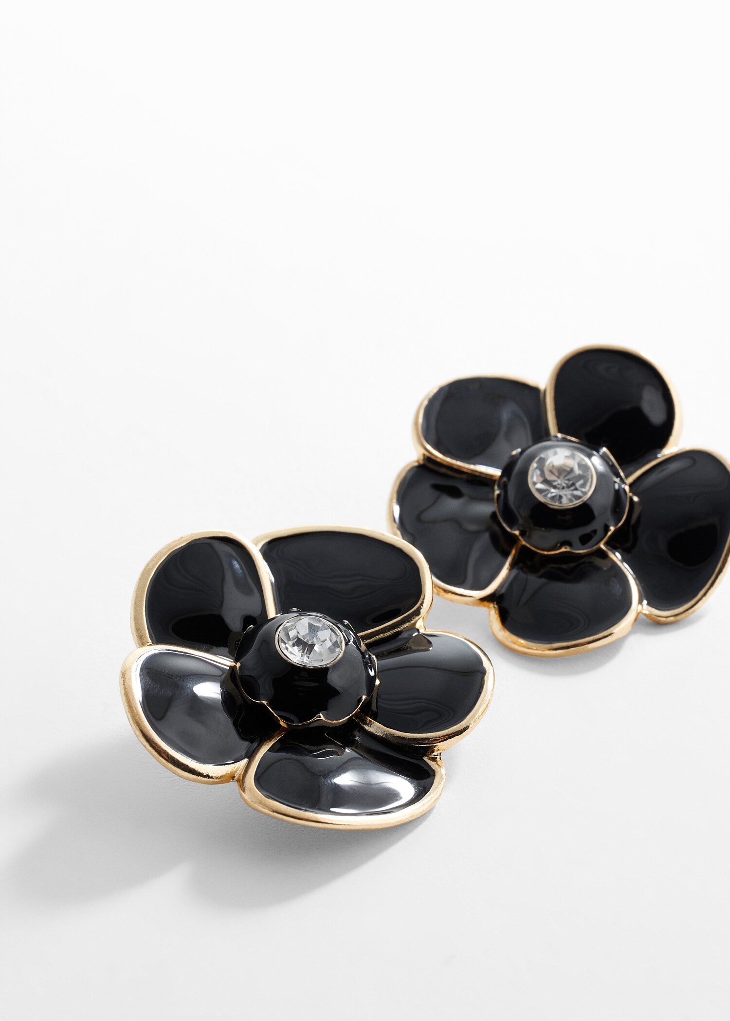 Crystal flower earrings - Medium plane