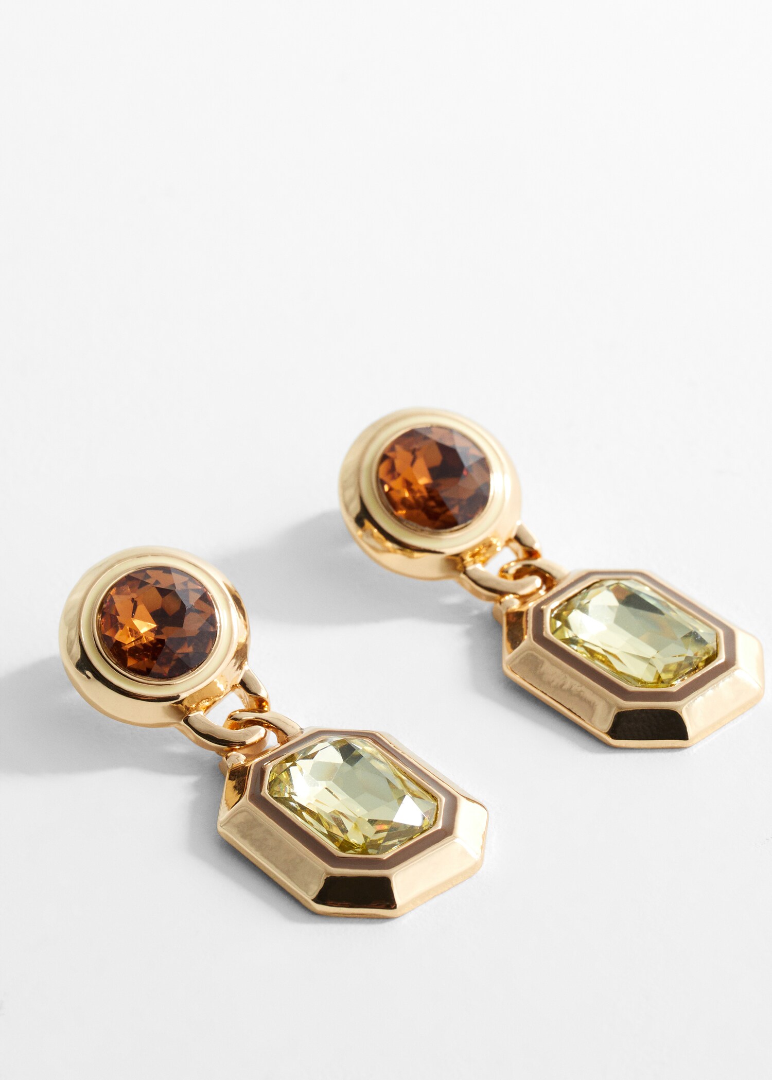 Faceted crystal earrings - Medium plane