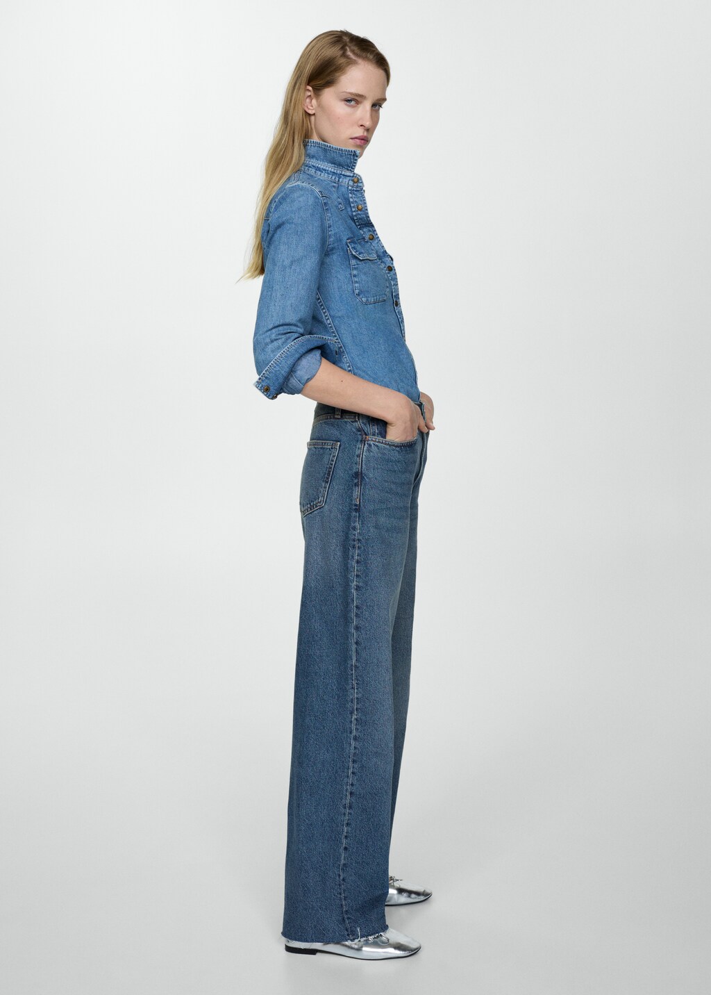 High-rise wideleg jeans - Women | MANGO OUTLET USA