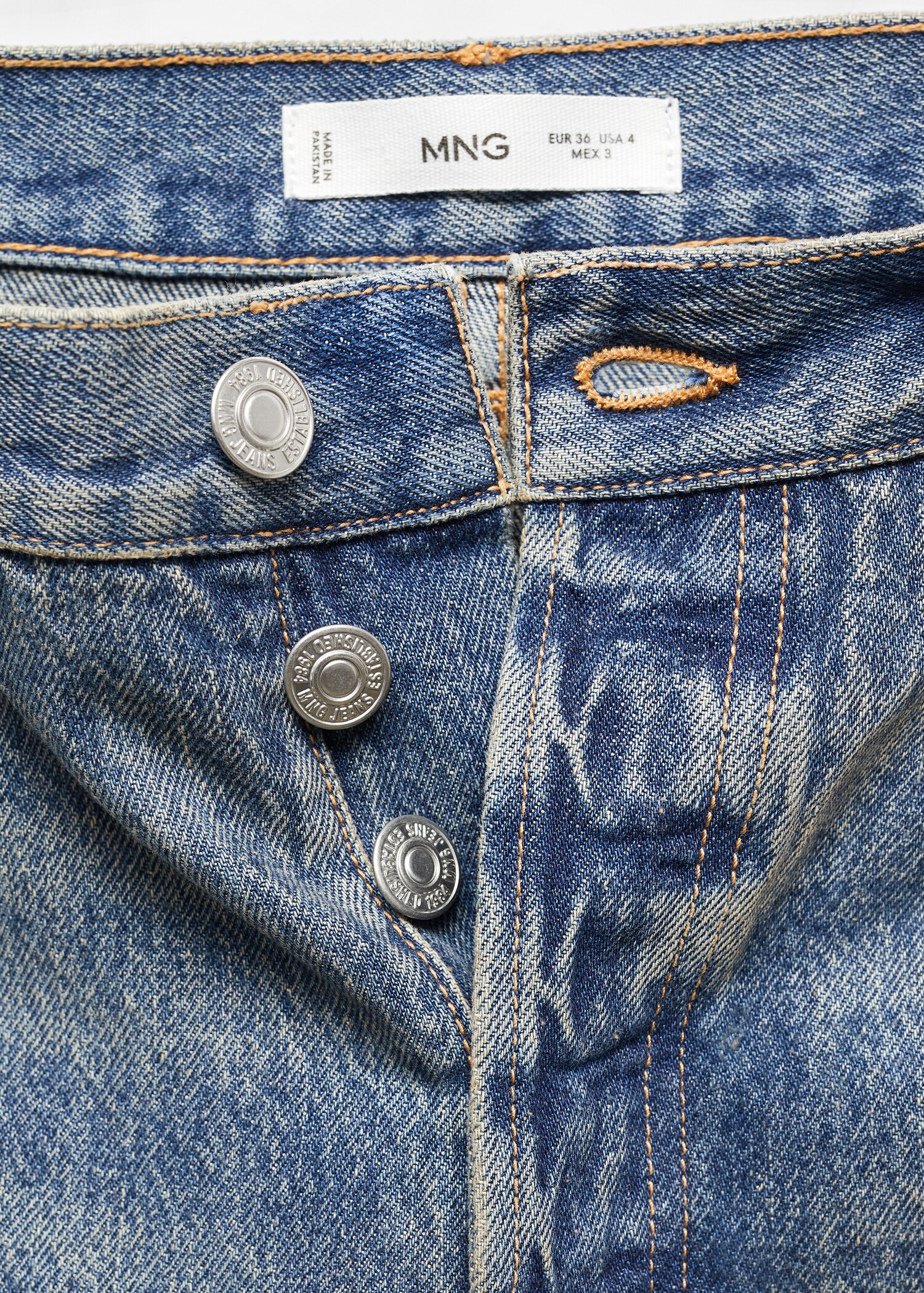 Loose-Wideleg-Jeans mit mittlerer Bundhöhe - Detail des Artikels 8