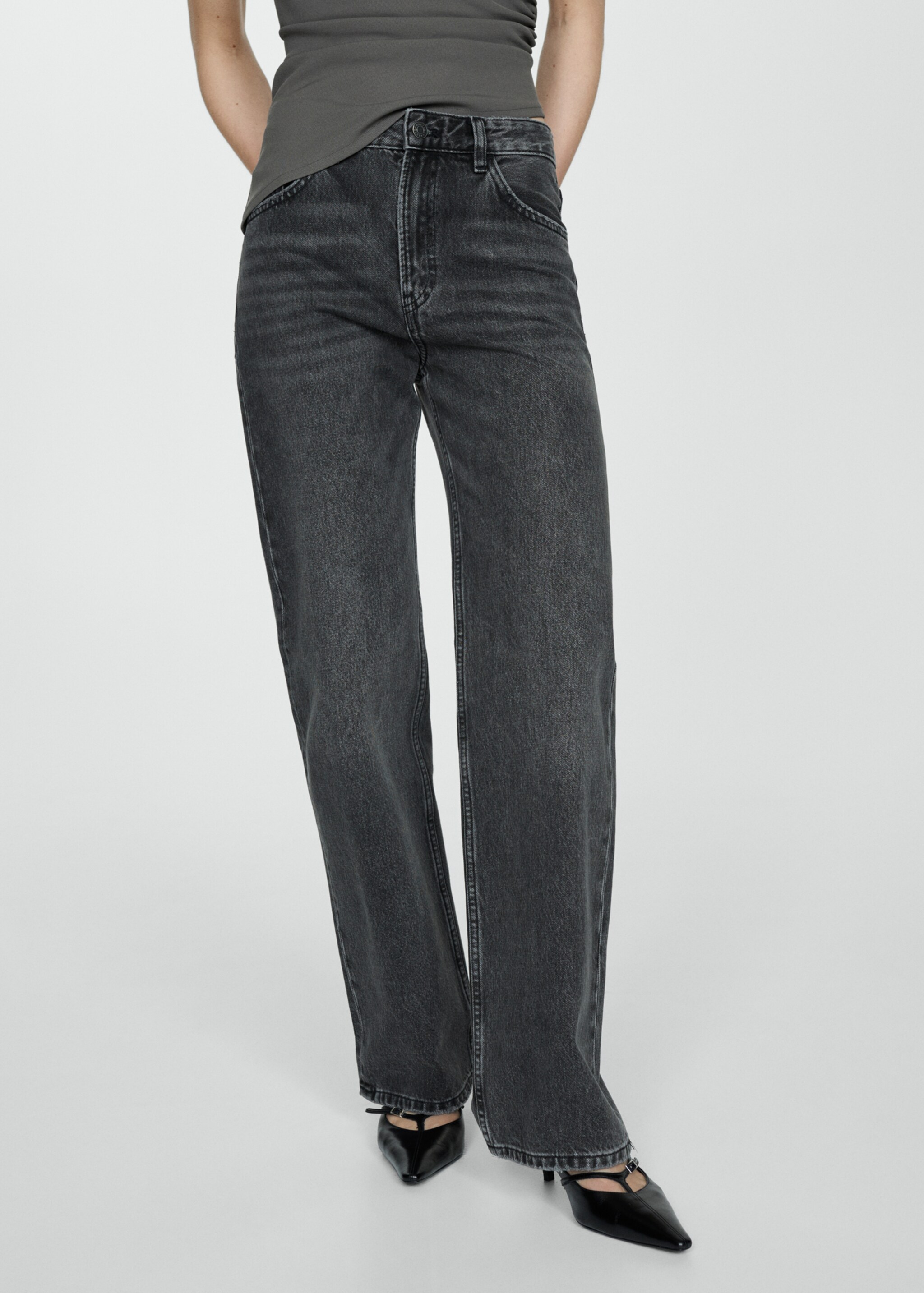 Mid-rise straight jeans - Medium plane
