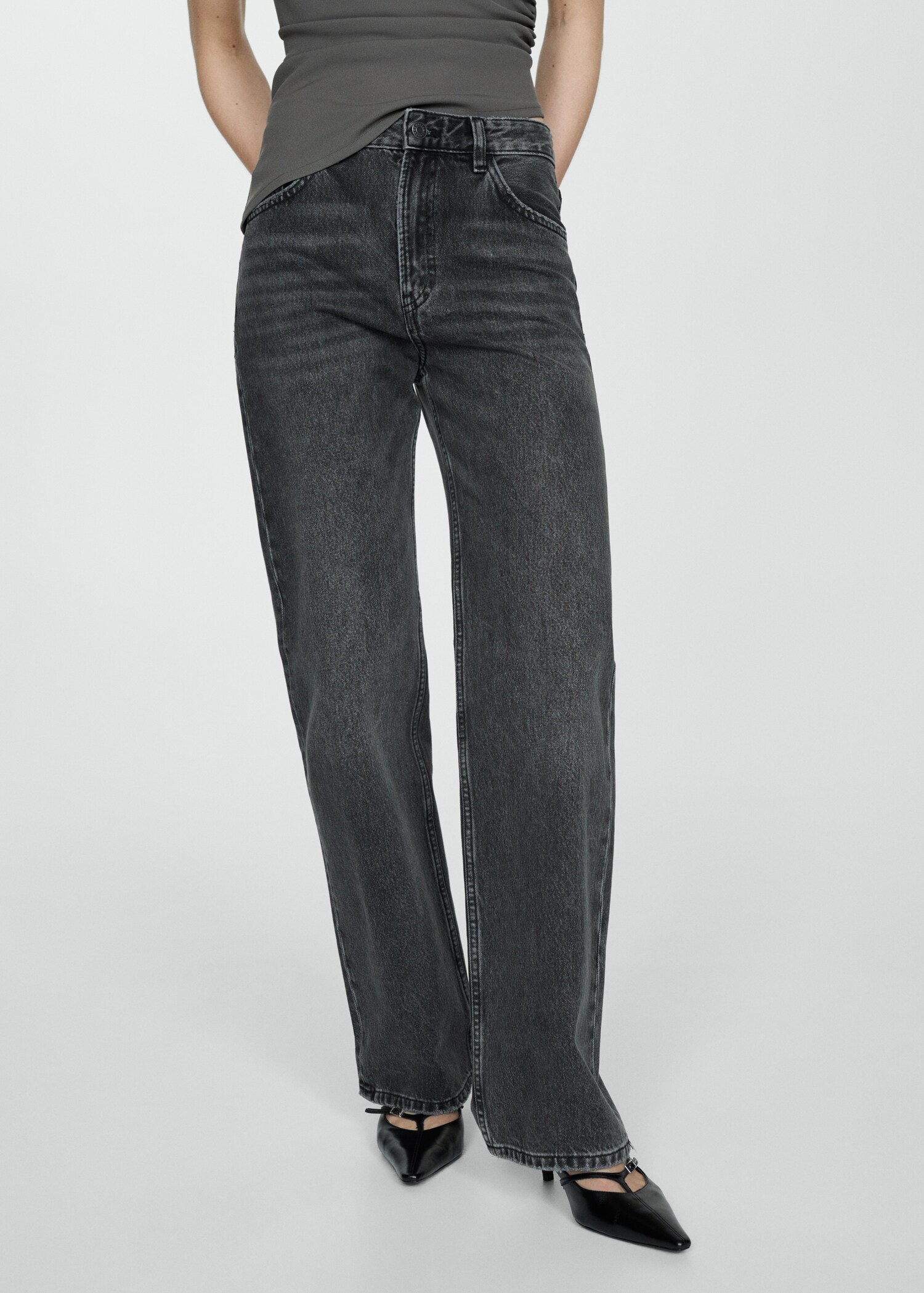 Mid-rise straight jeans - Medium plane