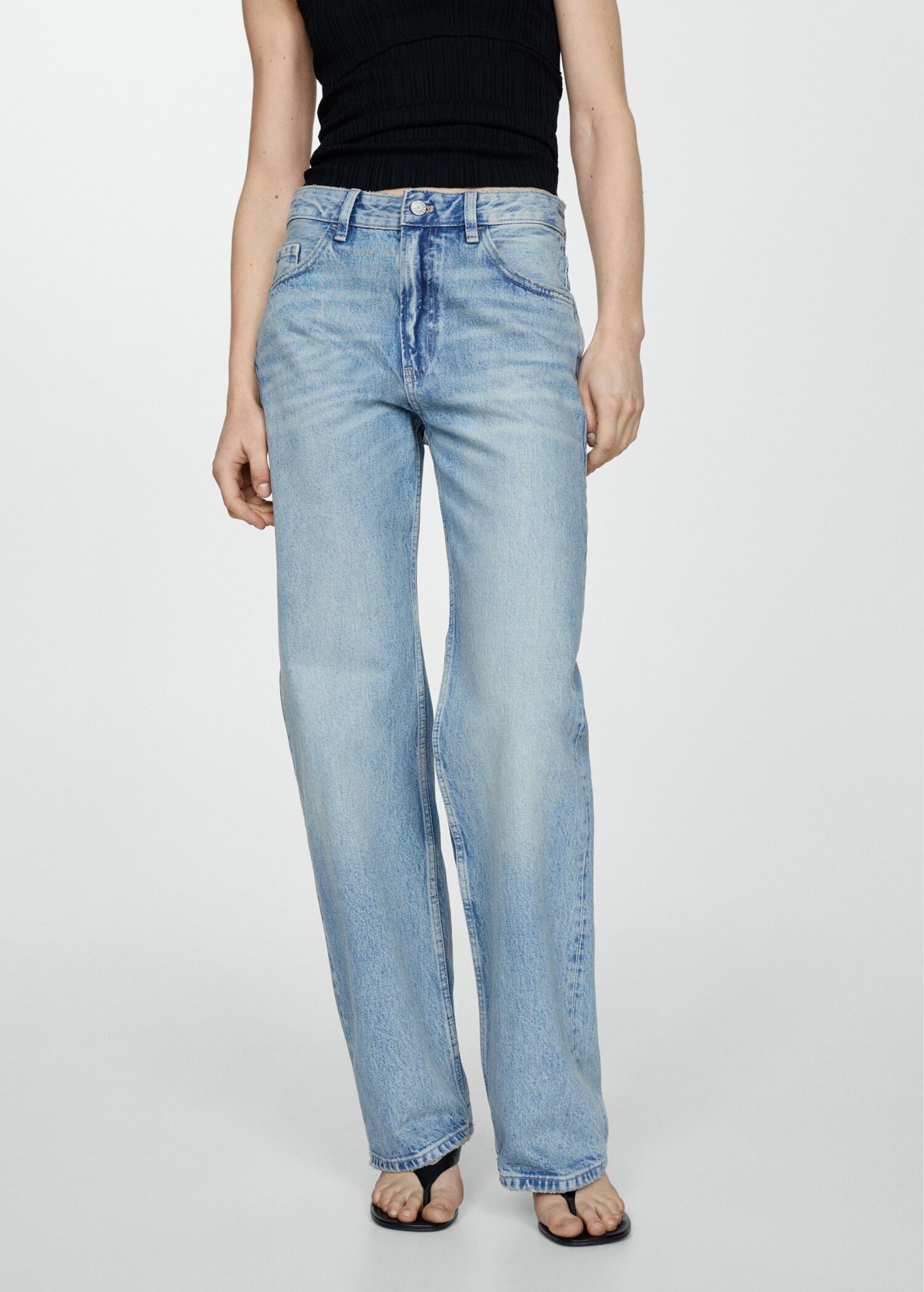 Mid-rise straight jeans - Medium plane