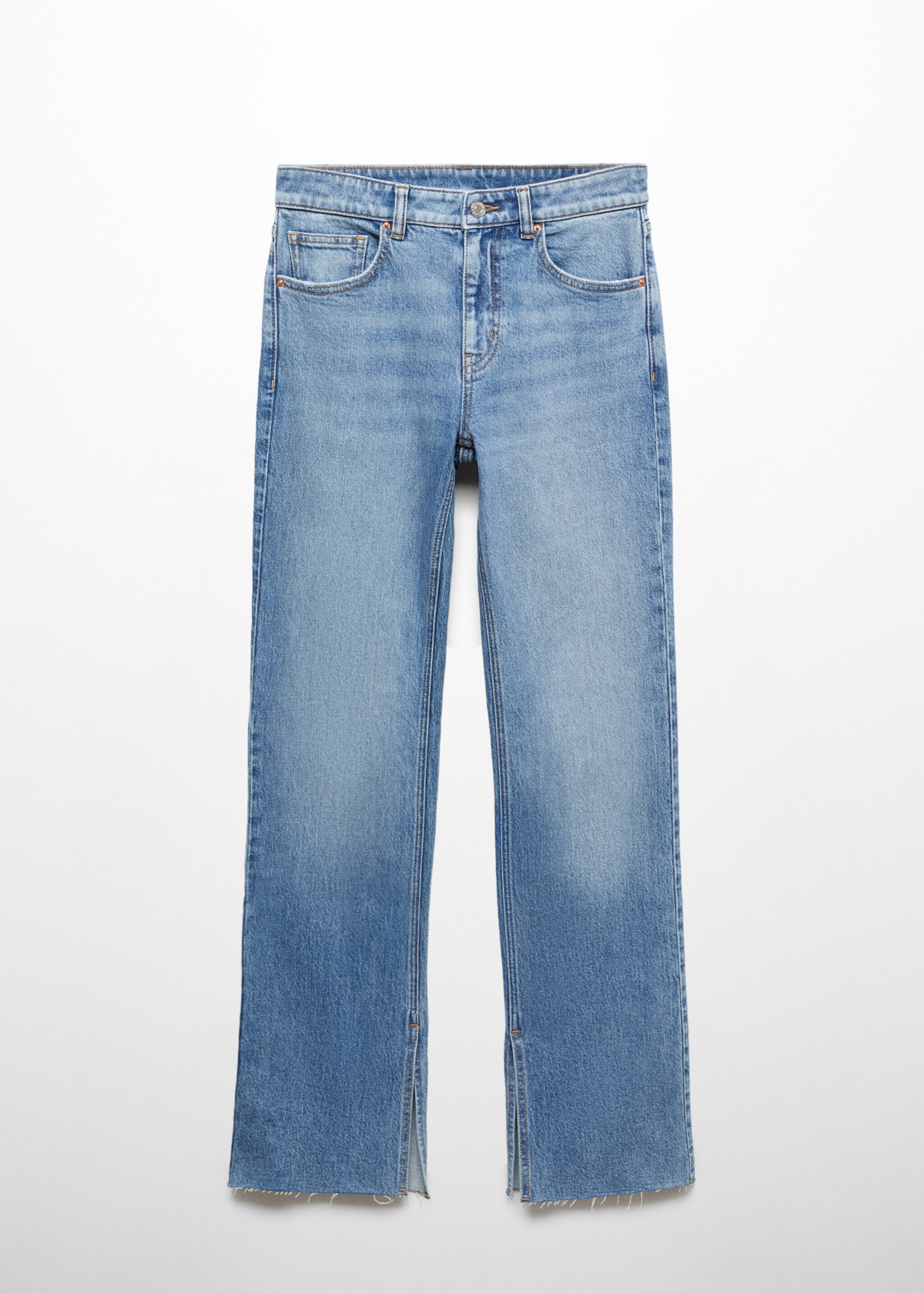 Medium-rise straight jeans with slits - Article without model