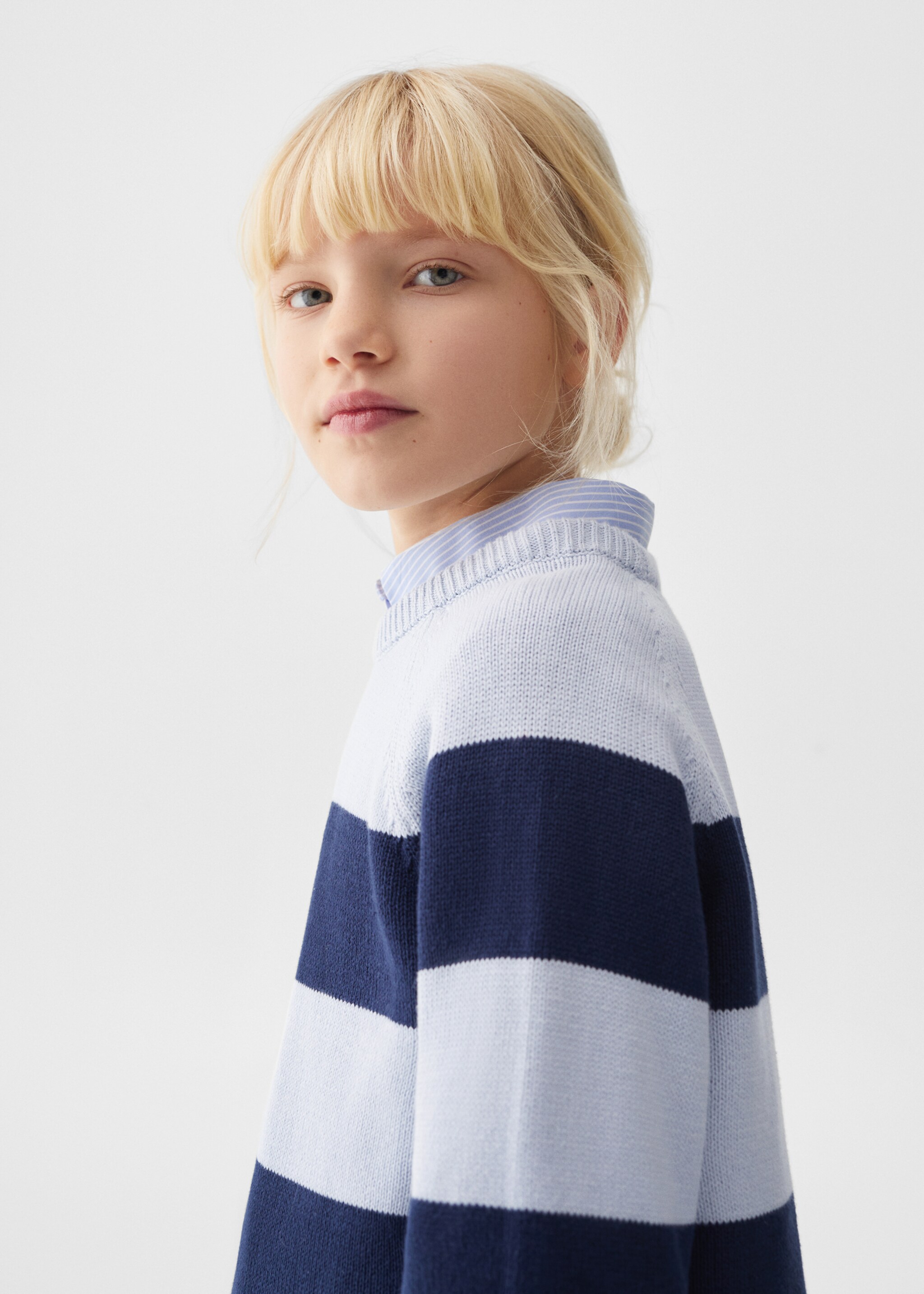 Striped cotton-blend sweater - Details of the article 1