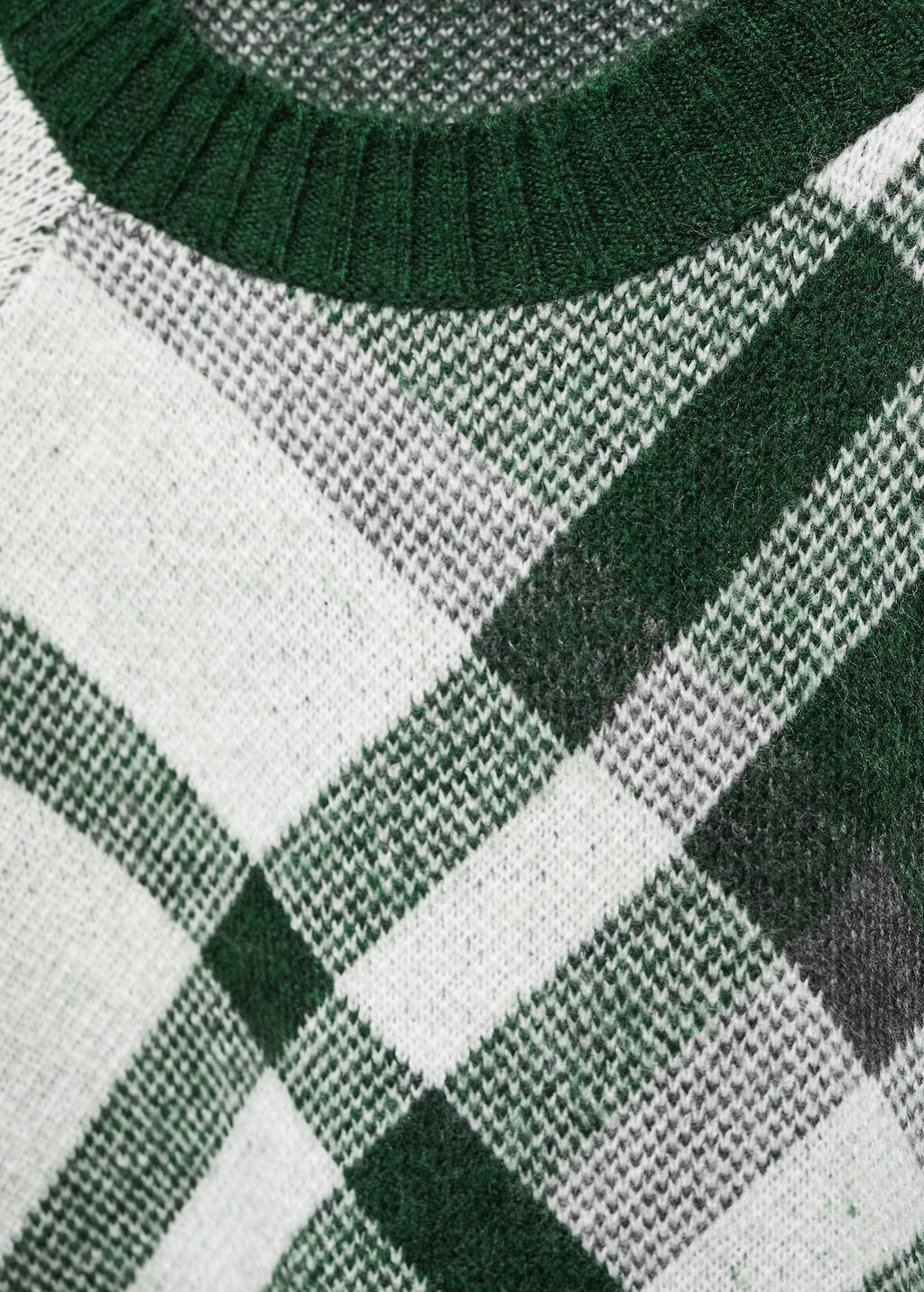 Checks knitted sweater - Women | MANGO OUTLET USA