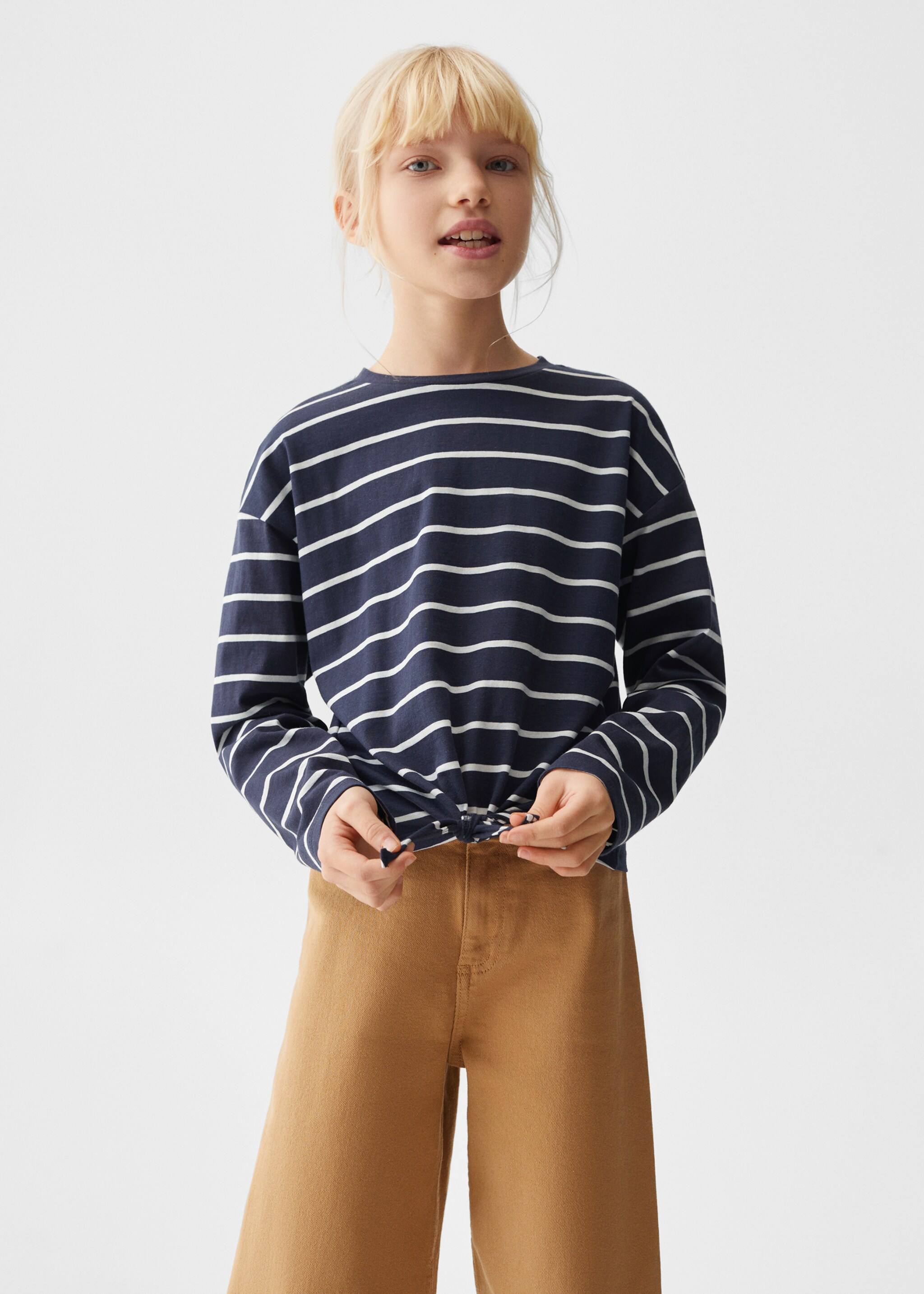 Knotted striped t-shirt - Medium plane