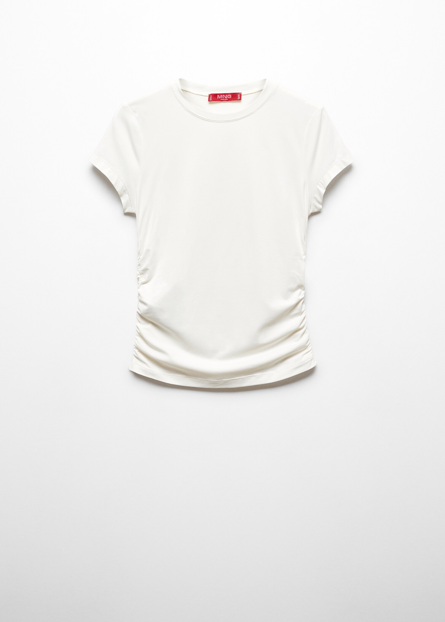 T-shirt met korte mouwen en gerimpelde zijkant - Artikel zonder model
