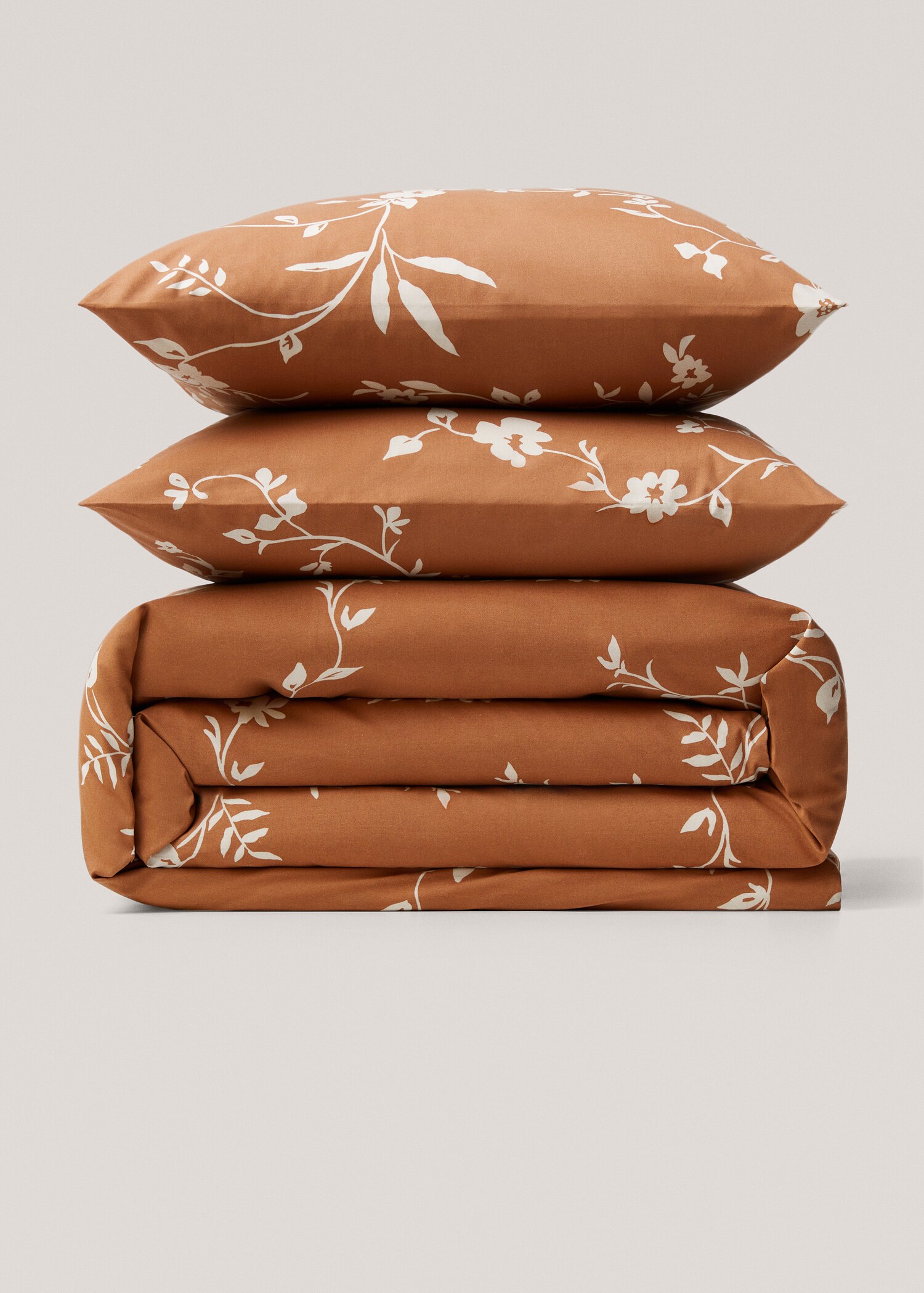 Duvet cover with terracotta flower design 150cm - Article without model