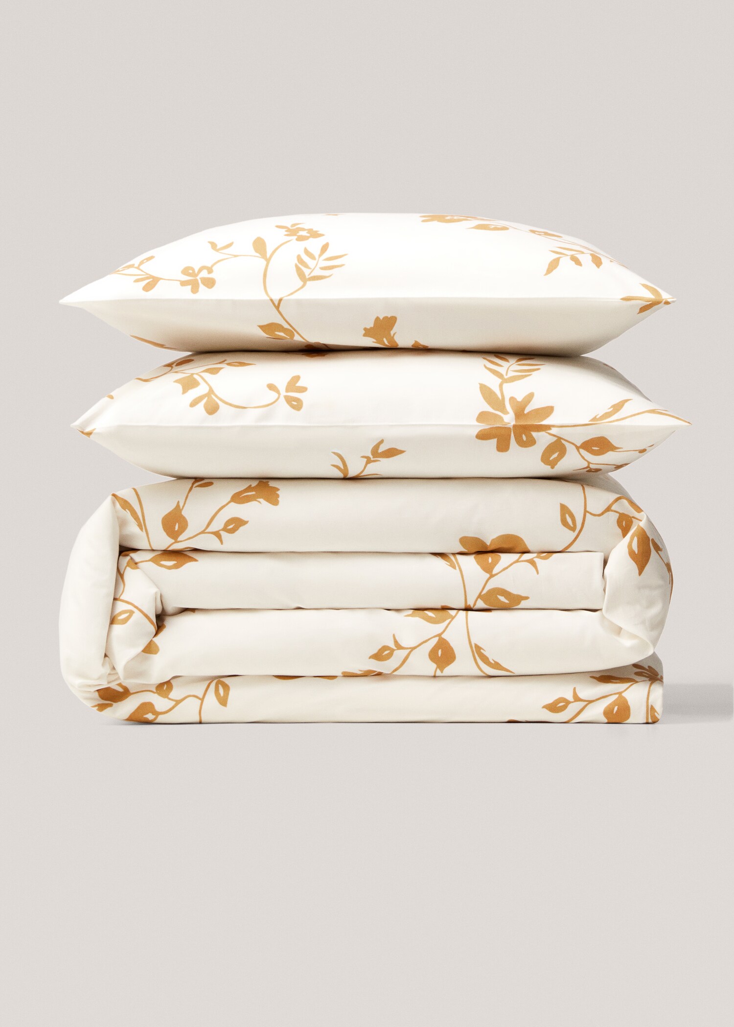 Cotton duvet cover with flower design Single bed - Article without model