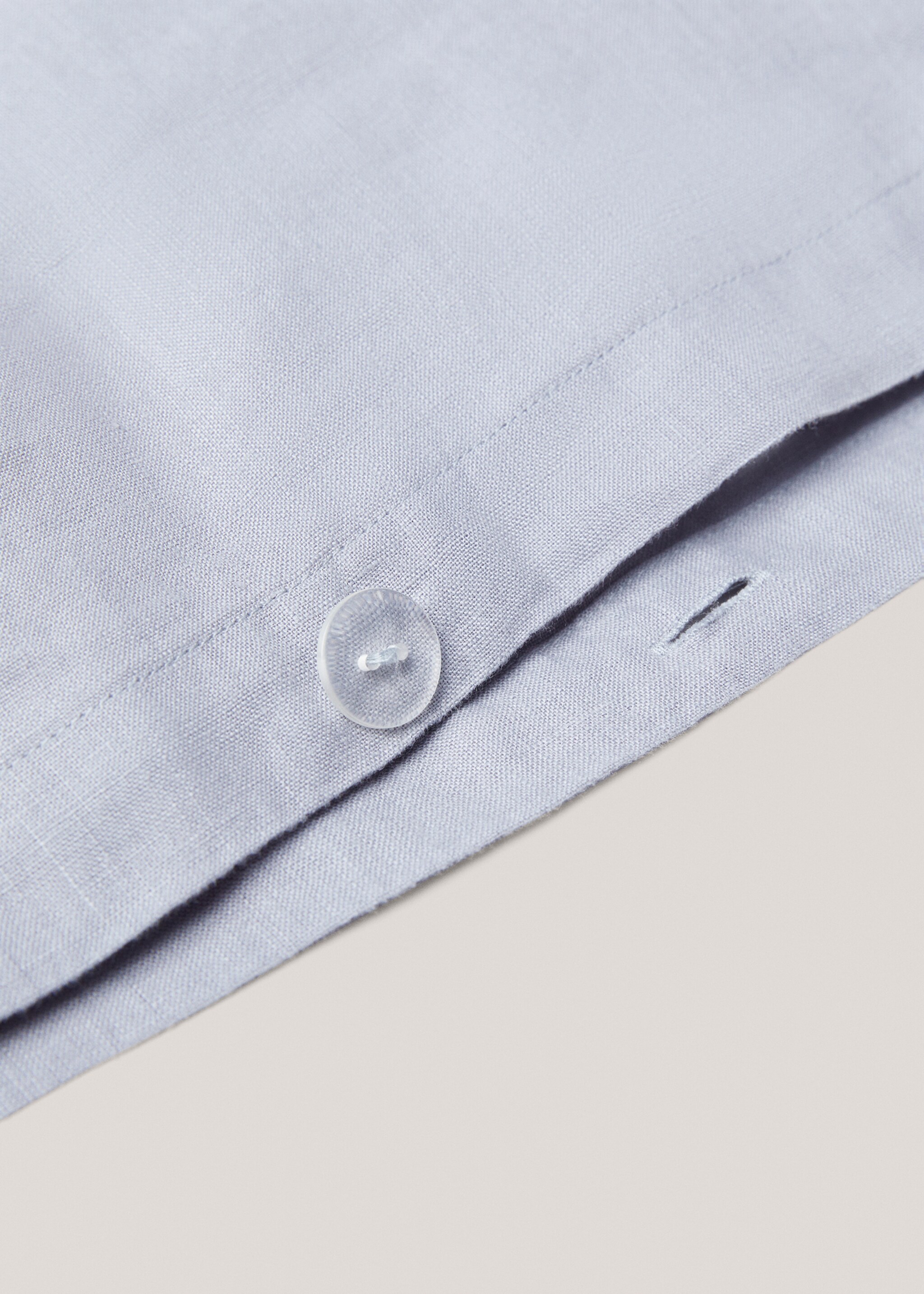 100% linen duvet cover for 150/160 cm bed - Details of the article 2, Indigo Blue. Ref: 67004070-00.
