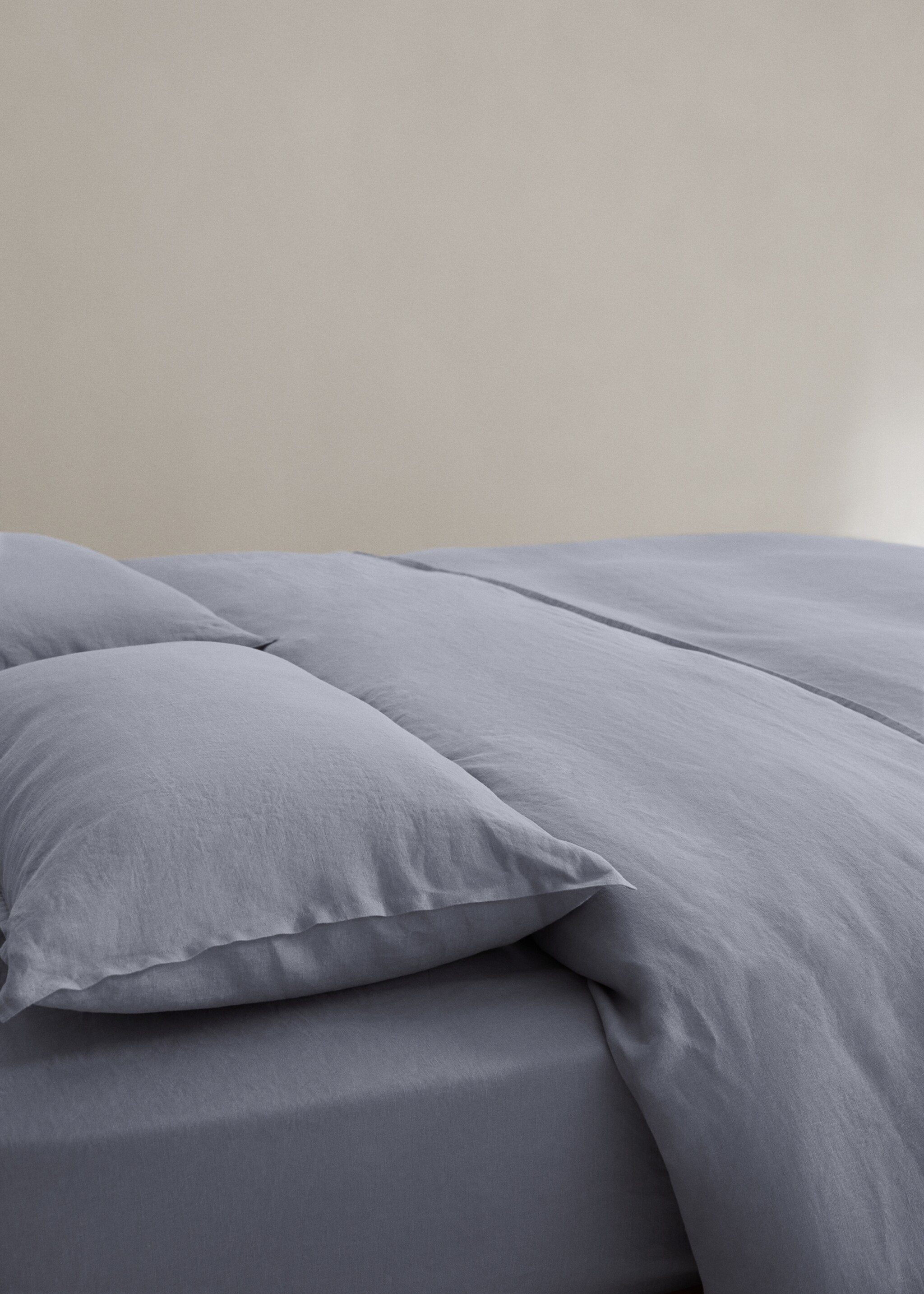 100% linen duvet cover for 150/160 cm bed - Details of the article 7, Indigo Blue. Ref: 67004070-00.