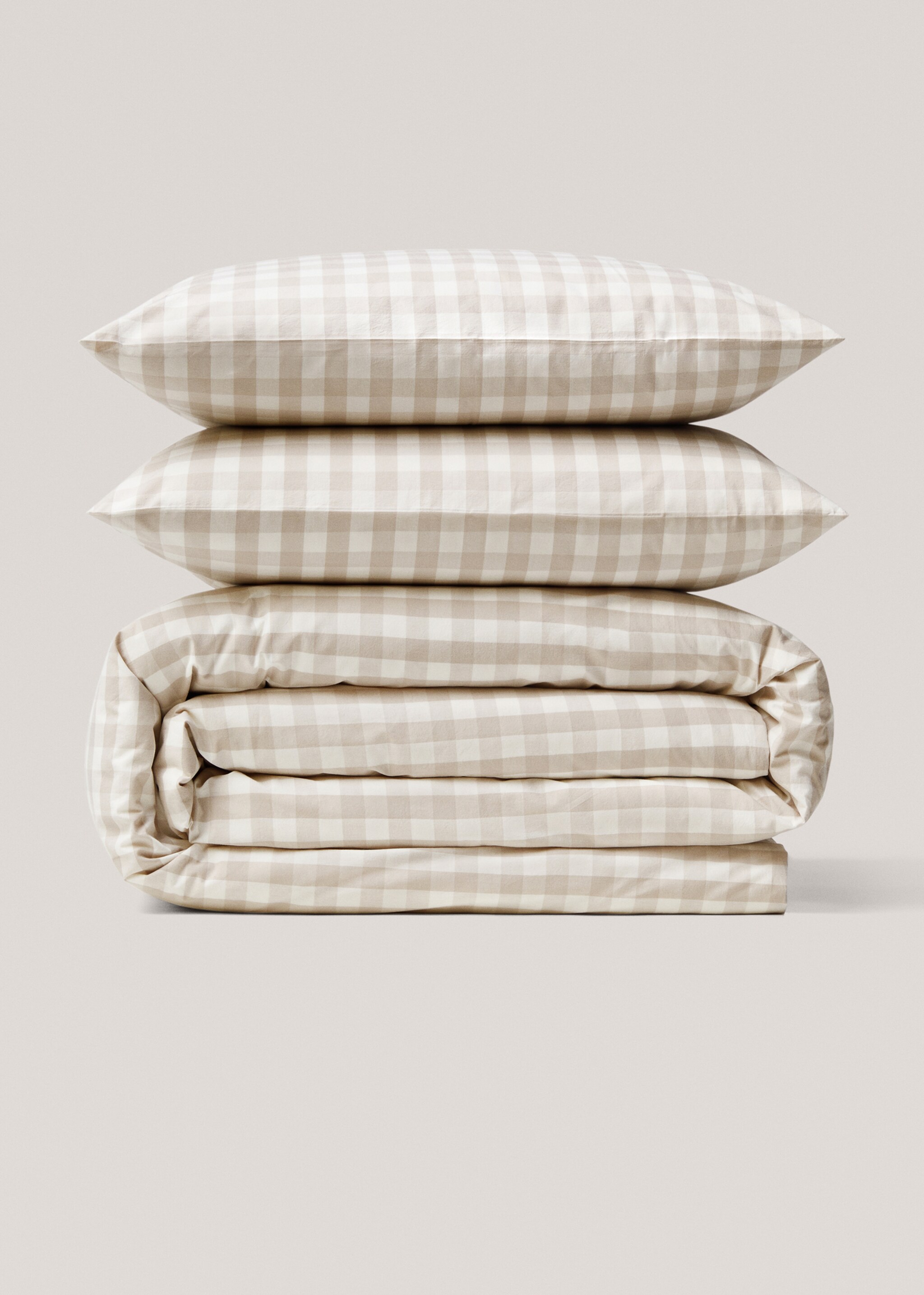 Check cotton duvet cover Queen bed - Article without model