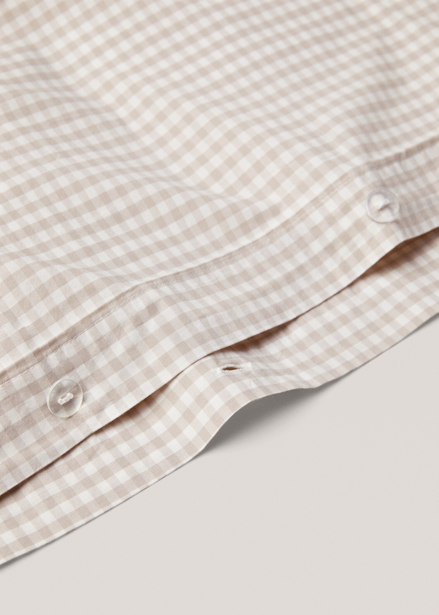 Vichy cotton duvet cover for queen bed - Details of the article 1