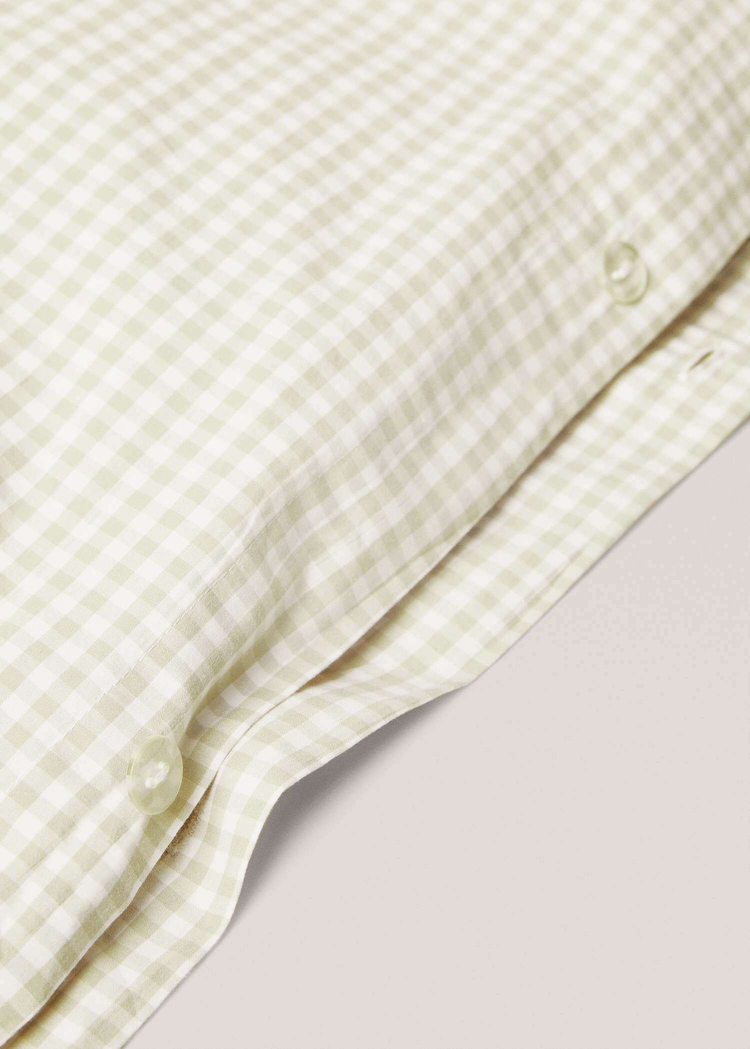Vichy cotton duvet cover for queen bed - Details of the article 2
