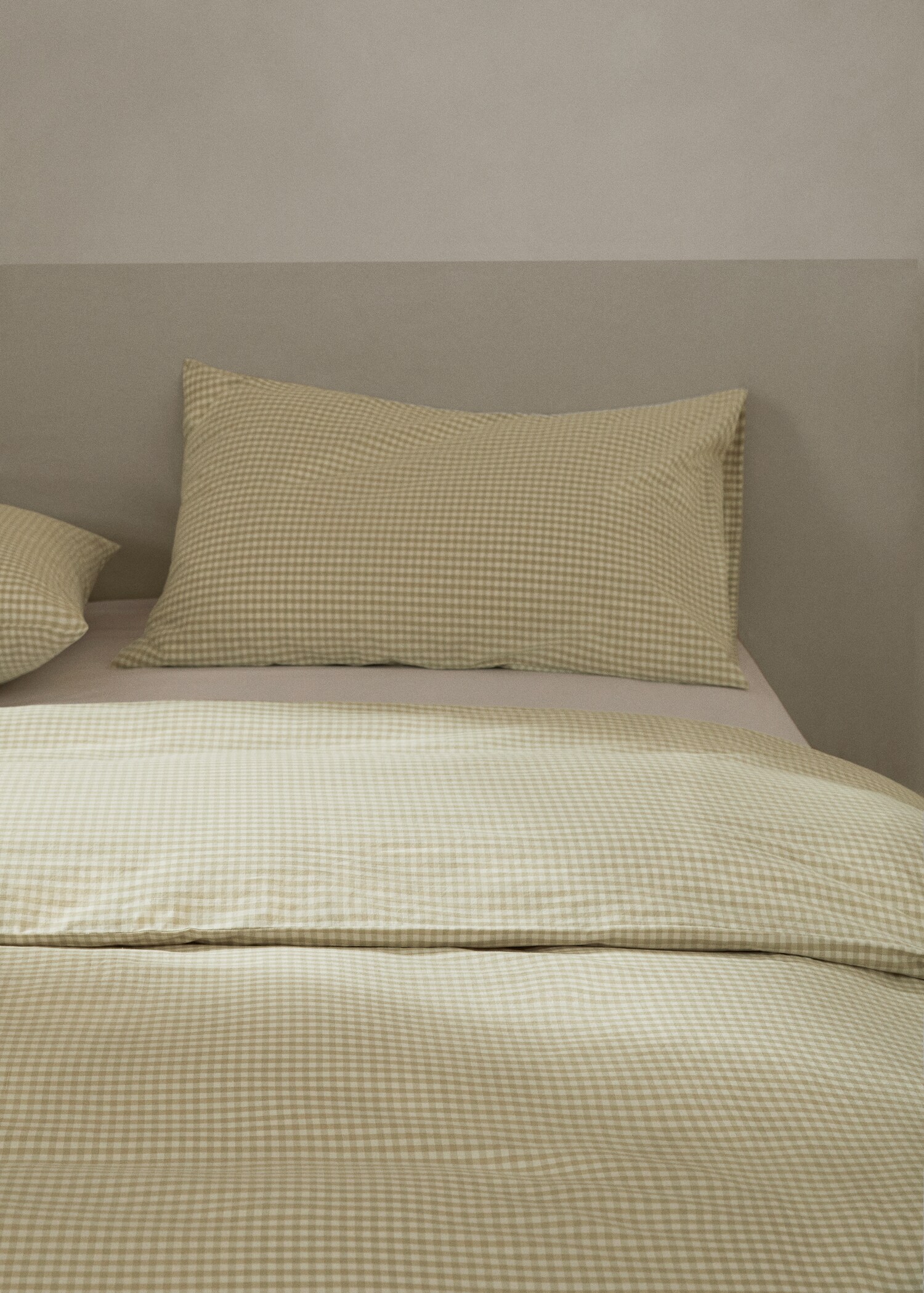 Vichy cotton duvet cover for queen bed - Details of the article 7