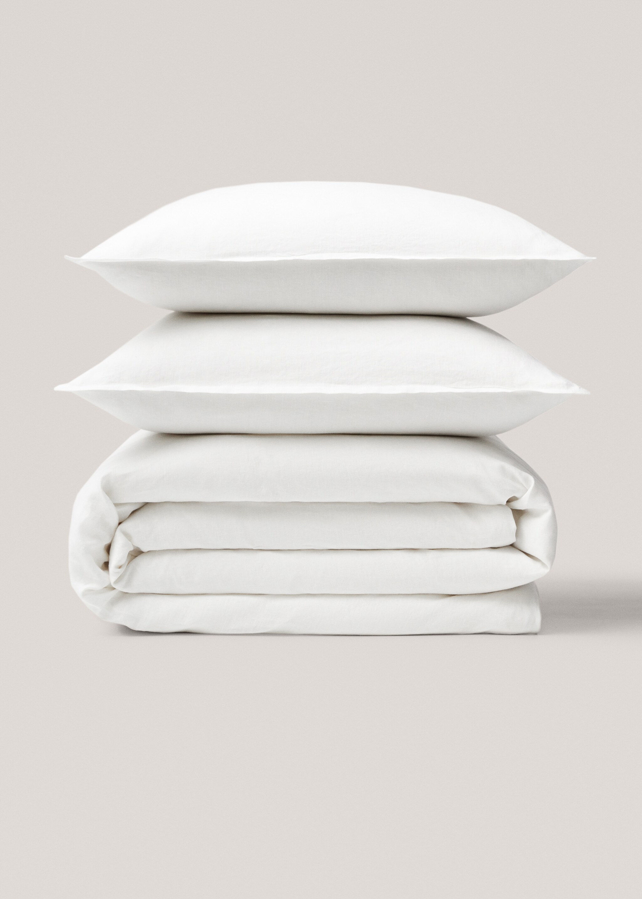 100% linen duvet cover Single bed - Article without model, White. Ref: 67004075-00.