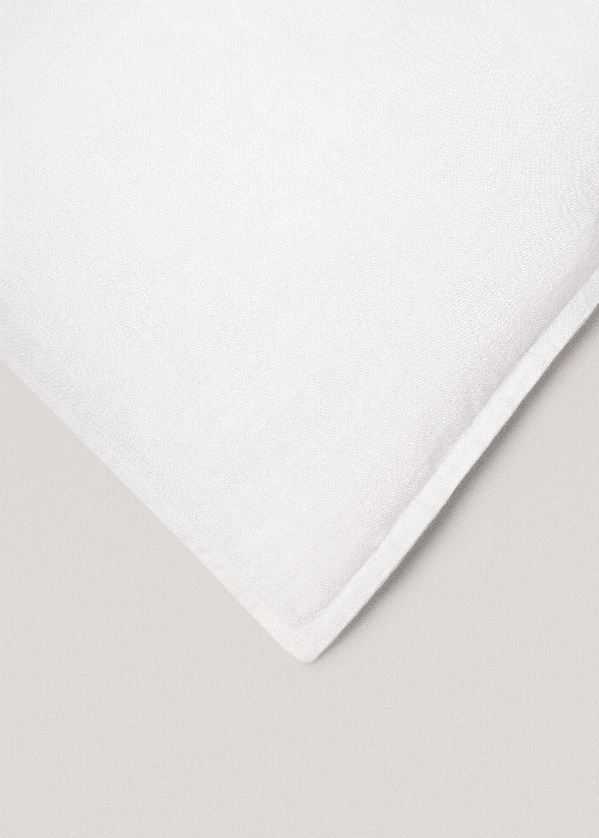 100% linen duvet cover Single bed - Details of the article 2, White. Ref: 67004075-00.