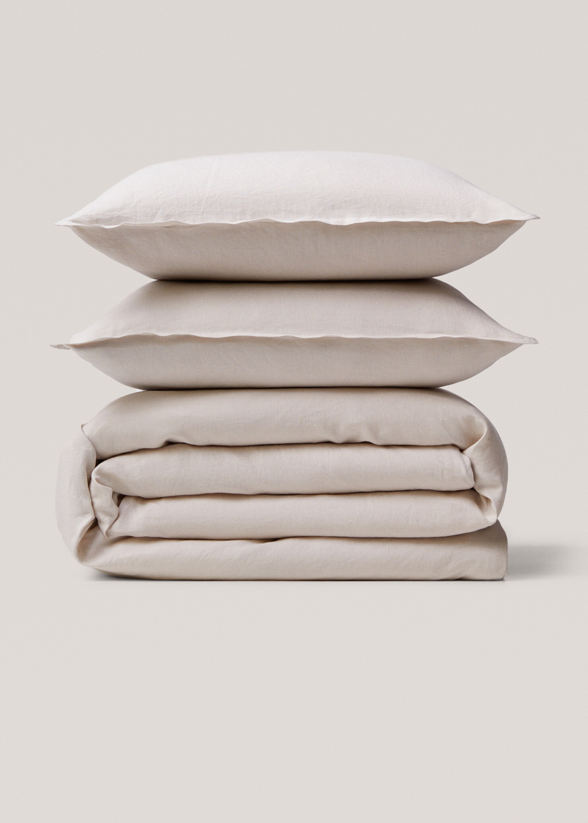 100% linen duvet cover Single bed - Article without model, Beige. Ref: 67004075-00.