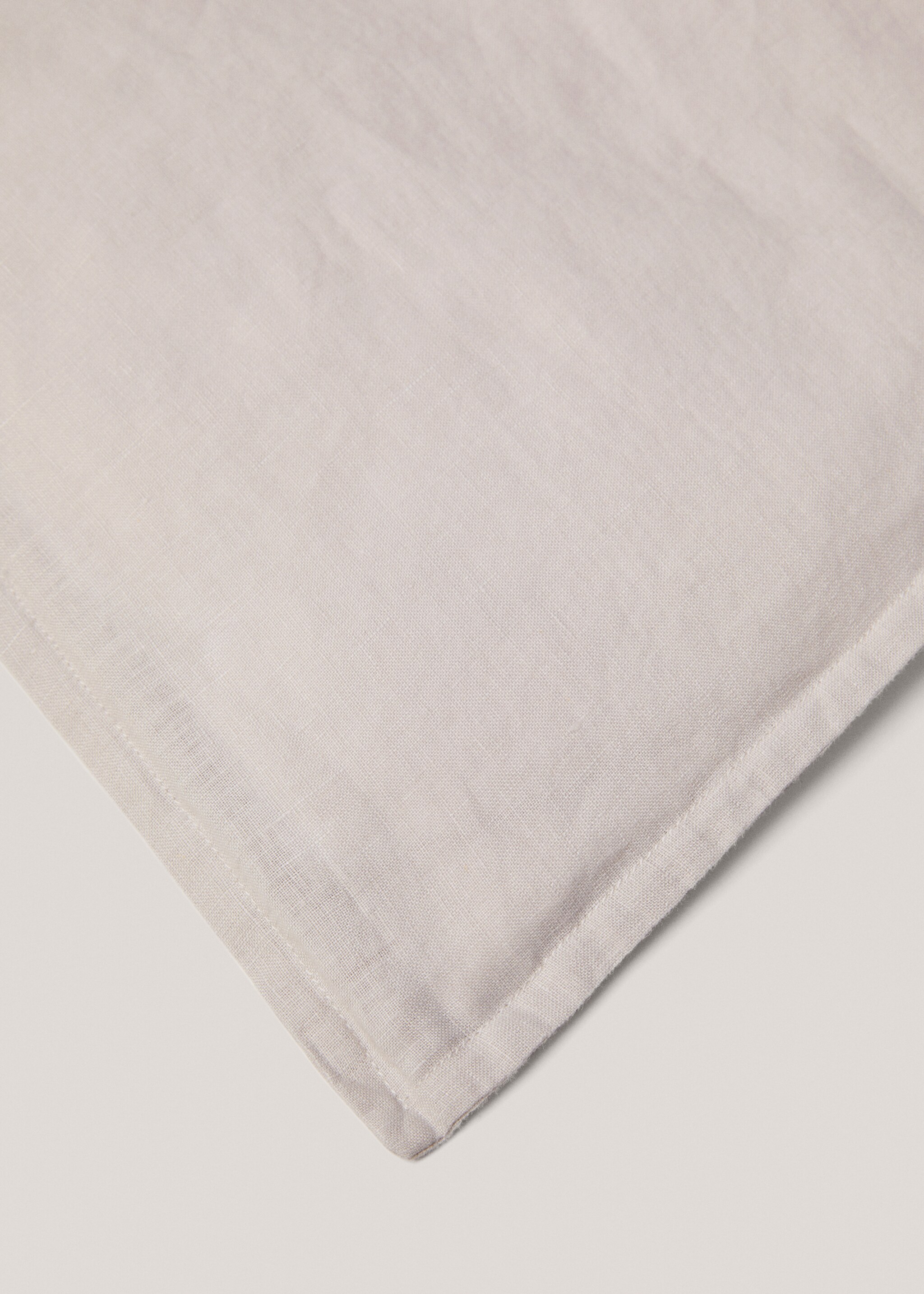 100% linen duvet cover Single bed - Details of the article 3, Beige. Ref: 67004075-00.