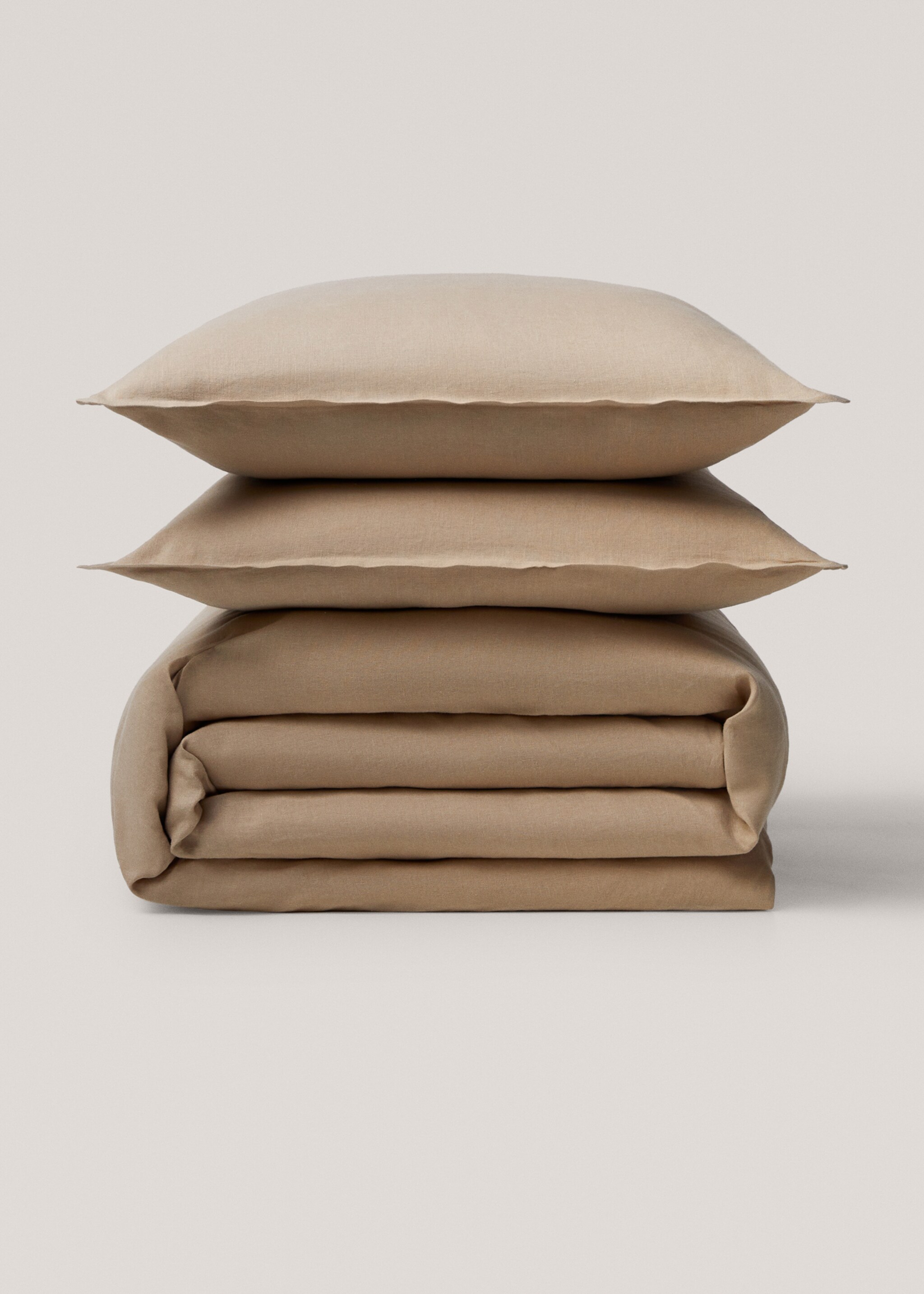 100% linen duvet cover Single bed - Article without model, Medium Brown. Ref: 67004075-00.