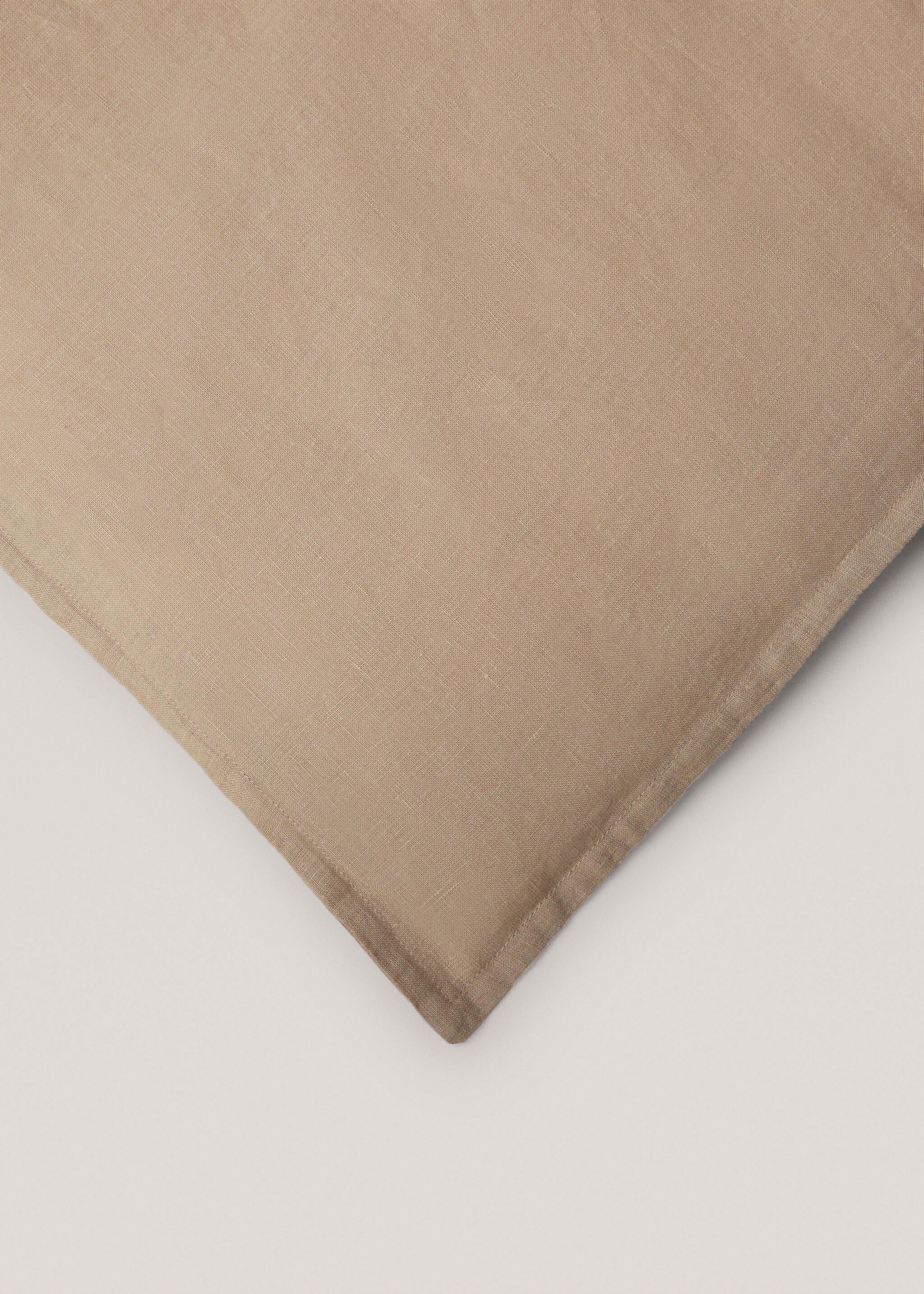 100% linen duvet cover Single bed - Details of the article 3, Medium Brown. Ref: 67004075-00.