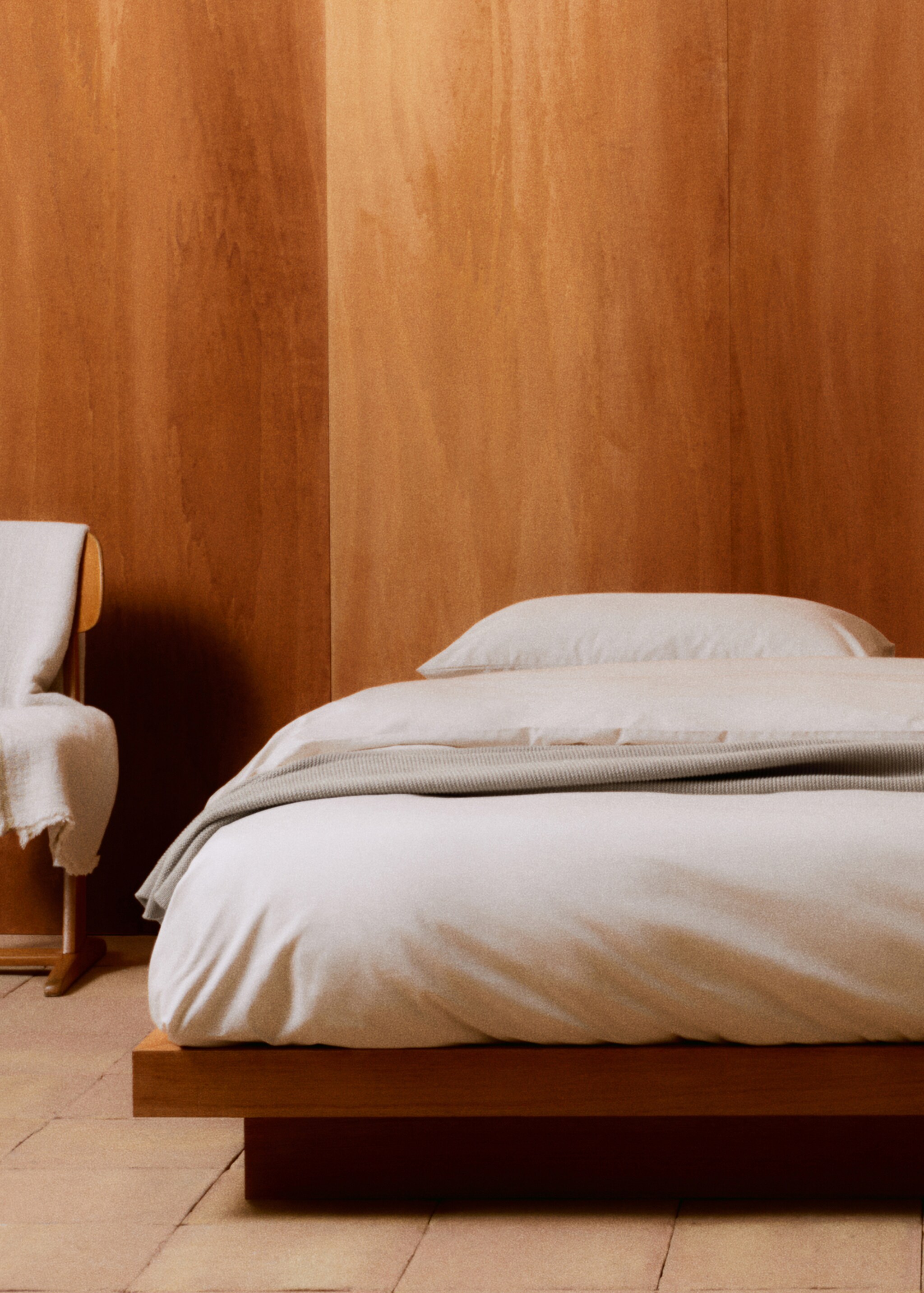 100% linen duvet cover large queen bed - Details of the article 6, Beige. Ref: 67004078-00.