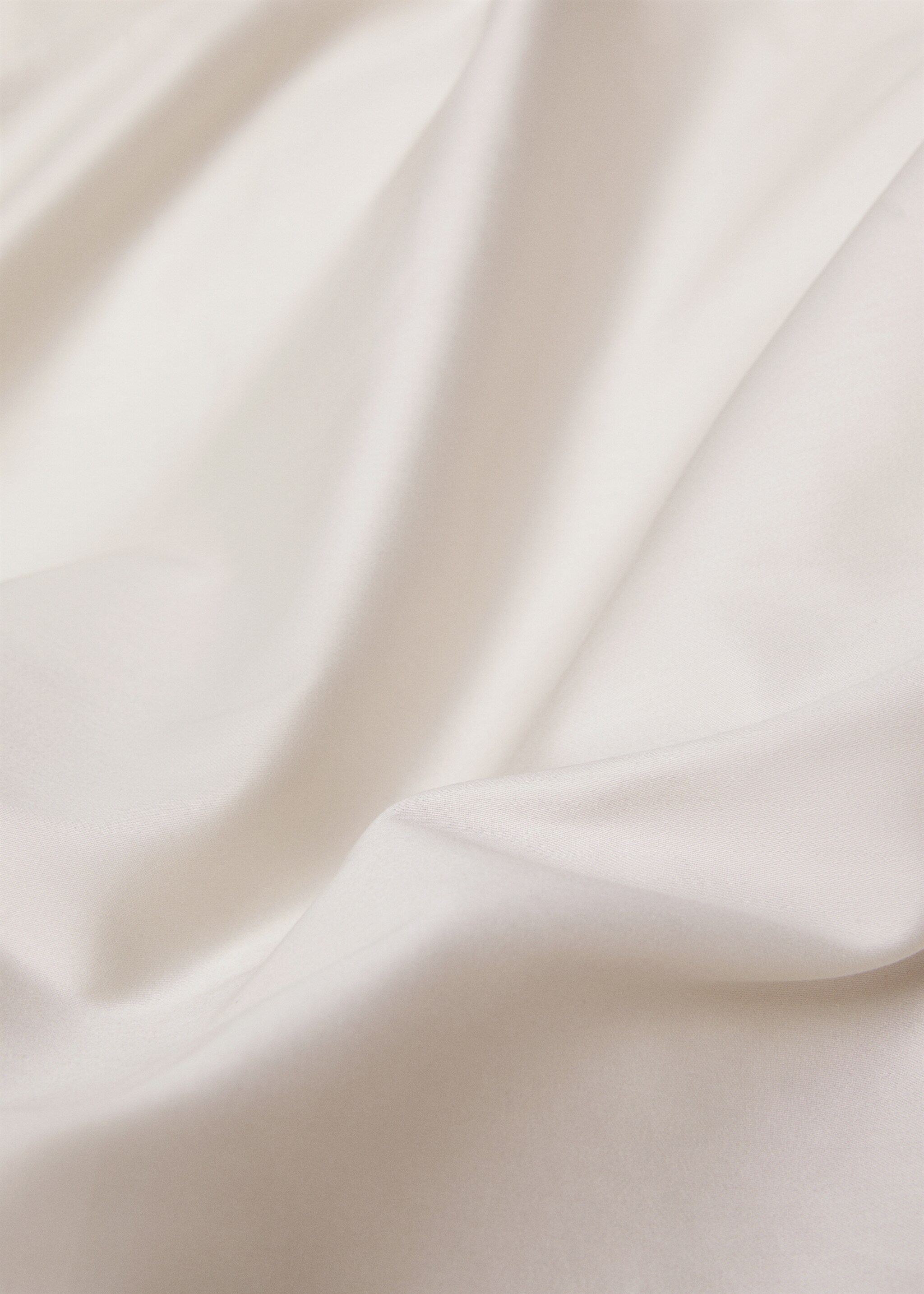Satin duvet cover for king bed - Details of the article 2, Beige. Ref: 67004080-00.
