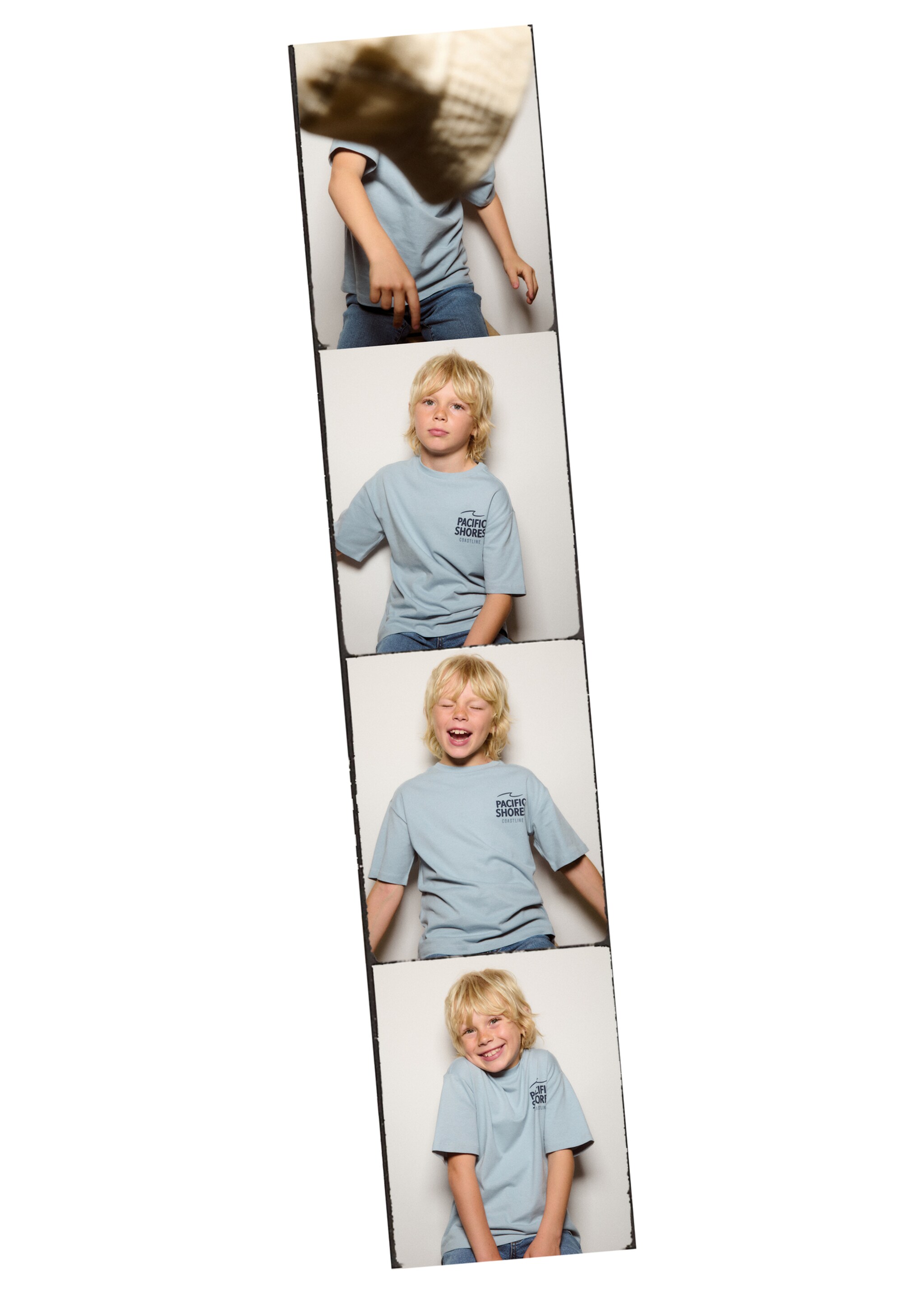 Short-sleeved t-shirt with message - Details of the article 5, Sky Blue. Ref: 67004480-00.