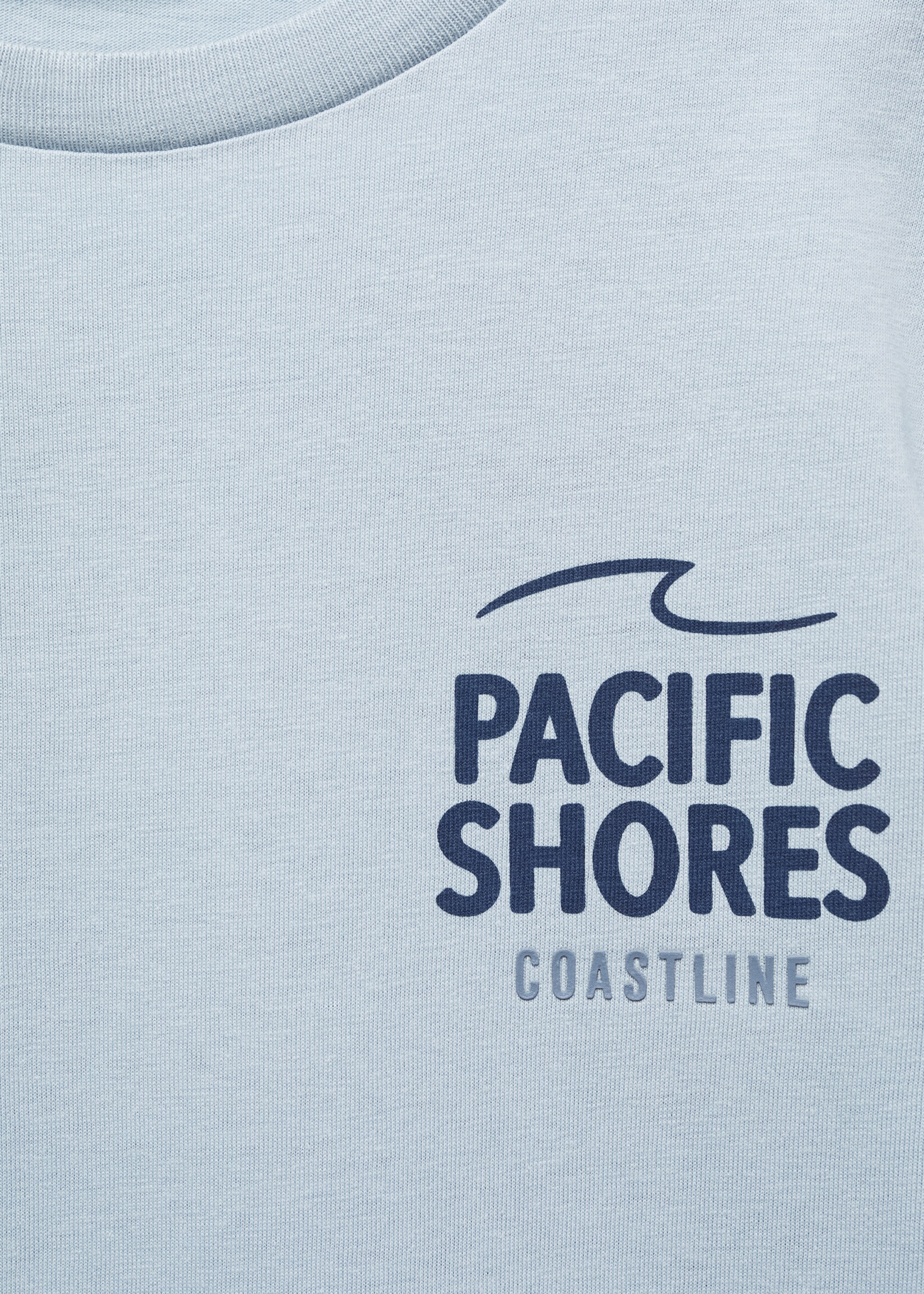 Short-sleeved t-shirt with message - Details of the article 8, Sky Blue. Ref: 67004480-00.