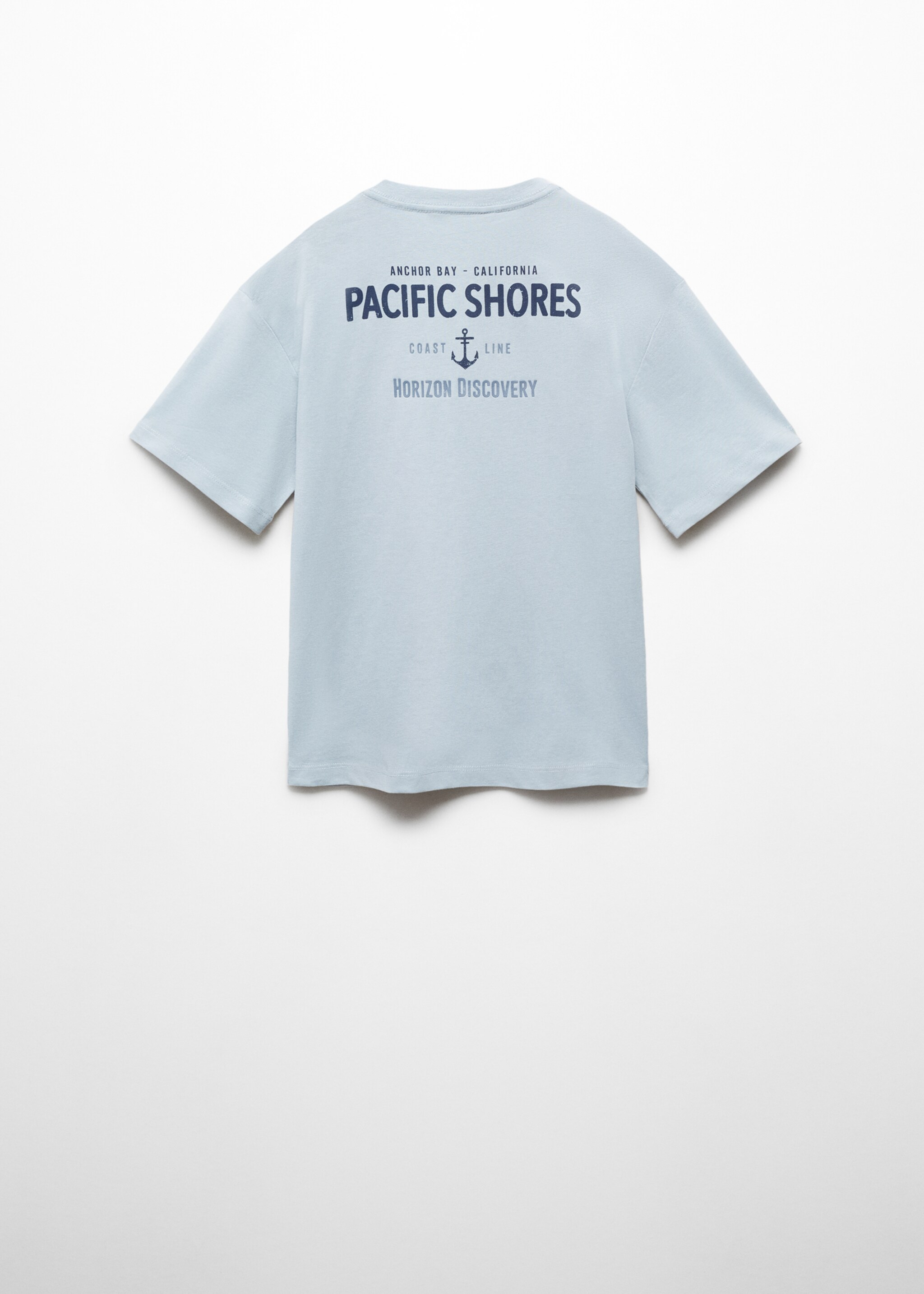 Short-sleeved t-shirt with message - Reverse of the article, Sky Blue. Ref: 67004480-00.