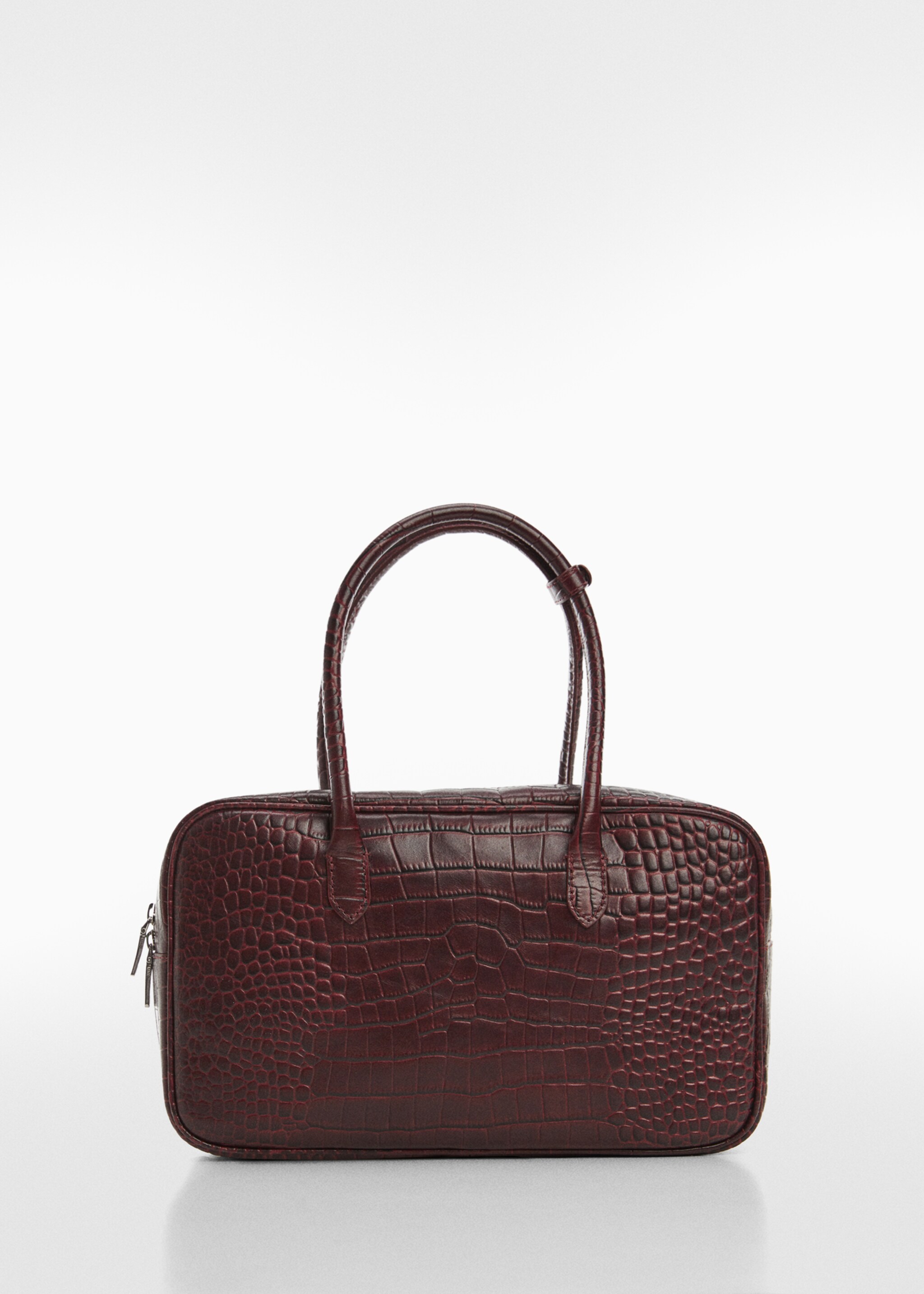 Rectangular leather handbag - Article without model, Burgundy. Ref: 67004485-00.
