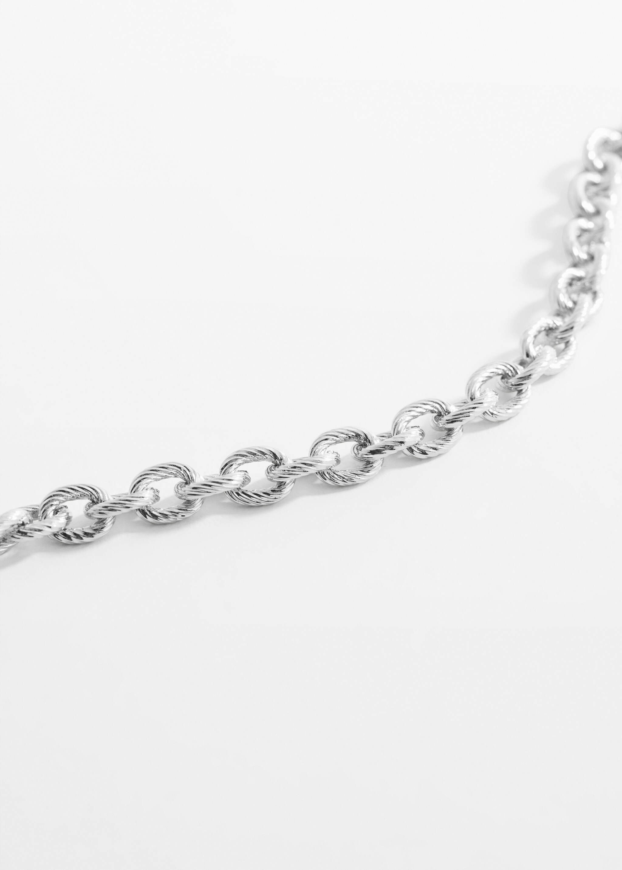 Link chain necklace - Medium plane, Silver. Ref: 67004796-00.