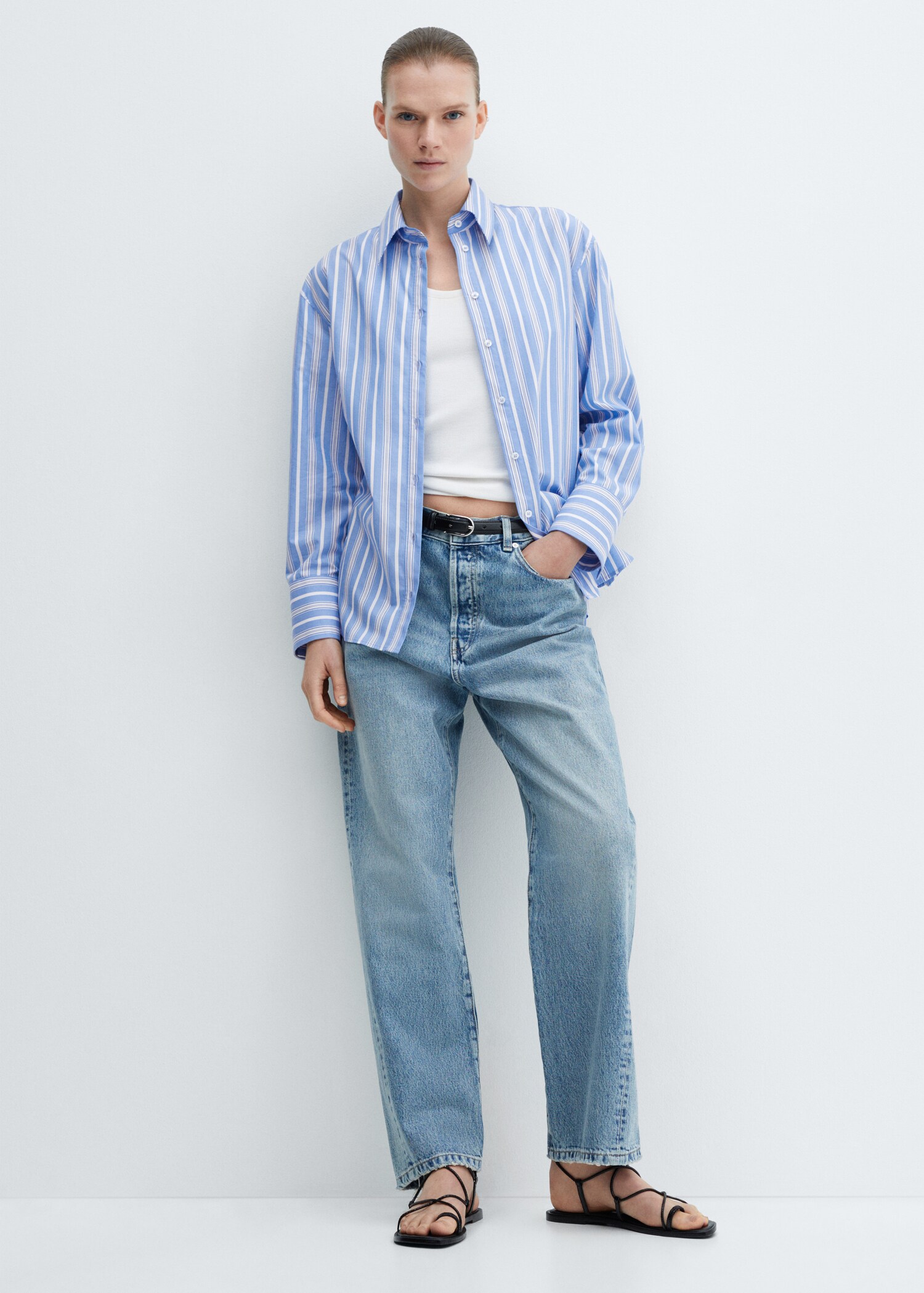 Striped bow blouse - Details of the article 2