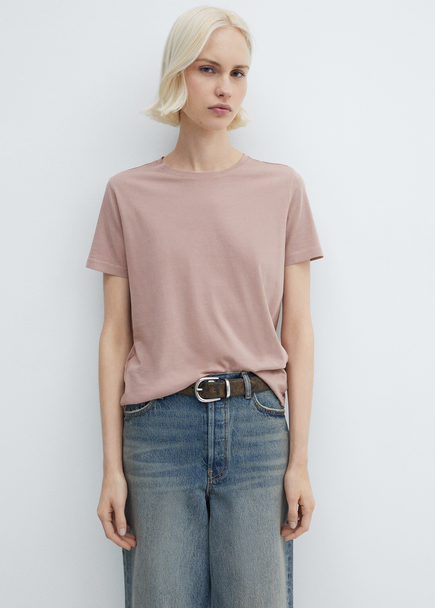 Washed round-neck t-shirt - Medium plane