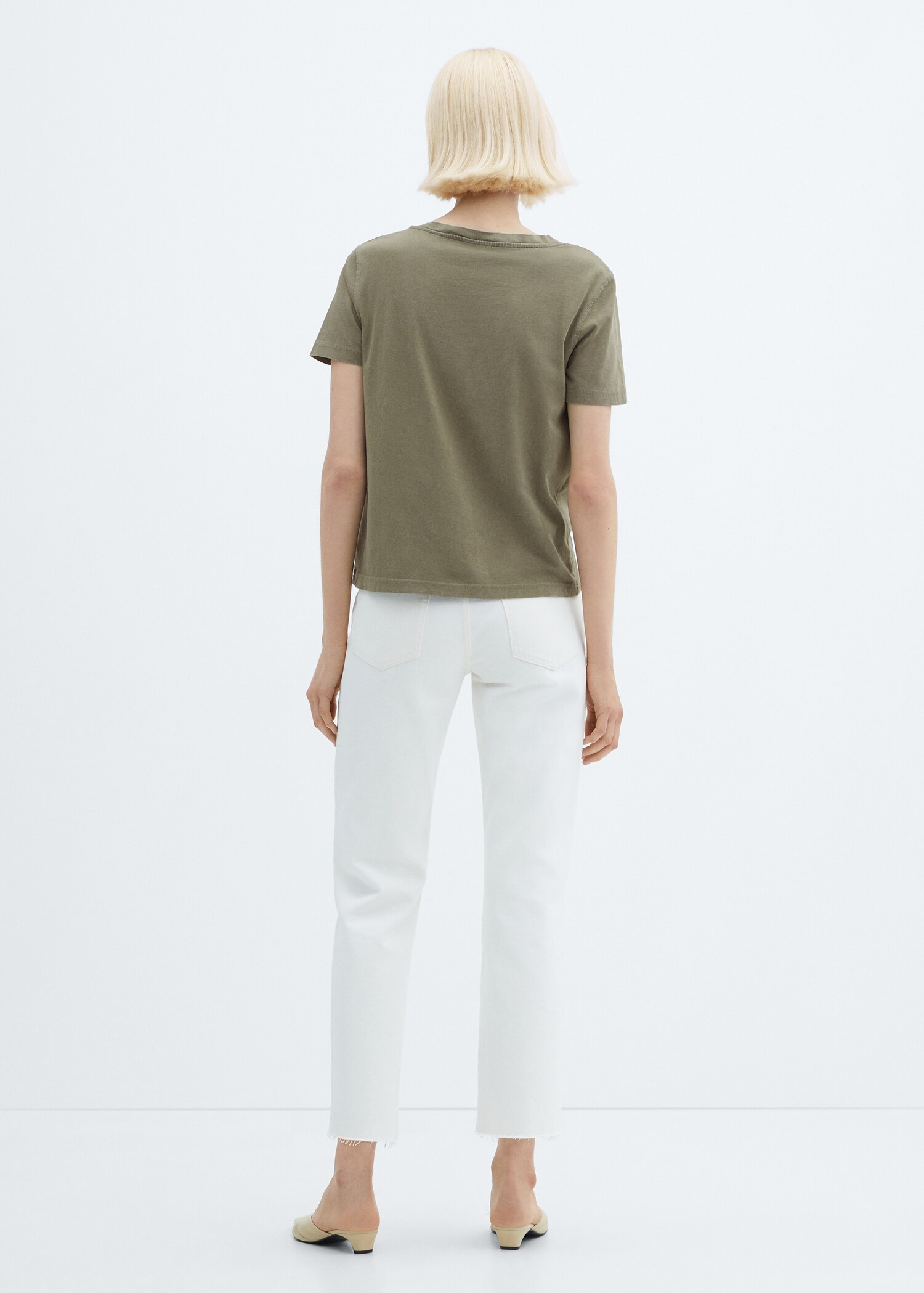 Washed-effect cotton t-shirt - Reverse of the article