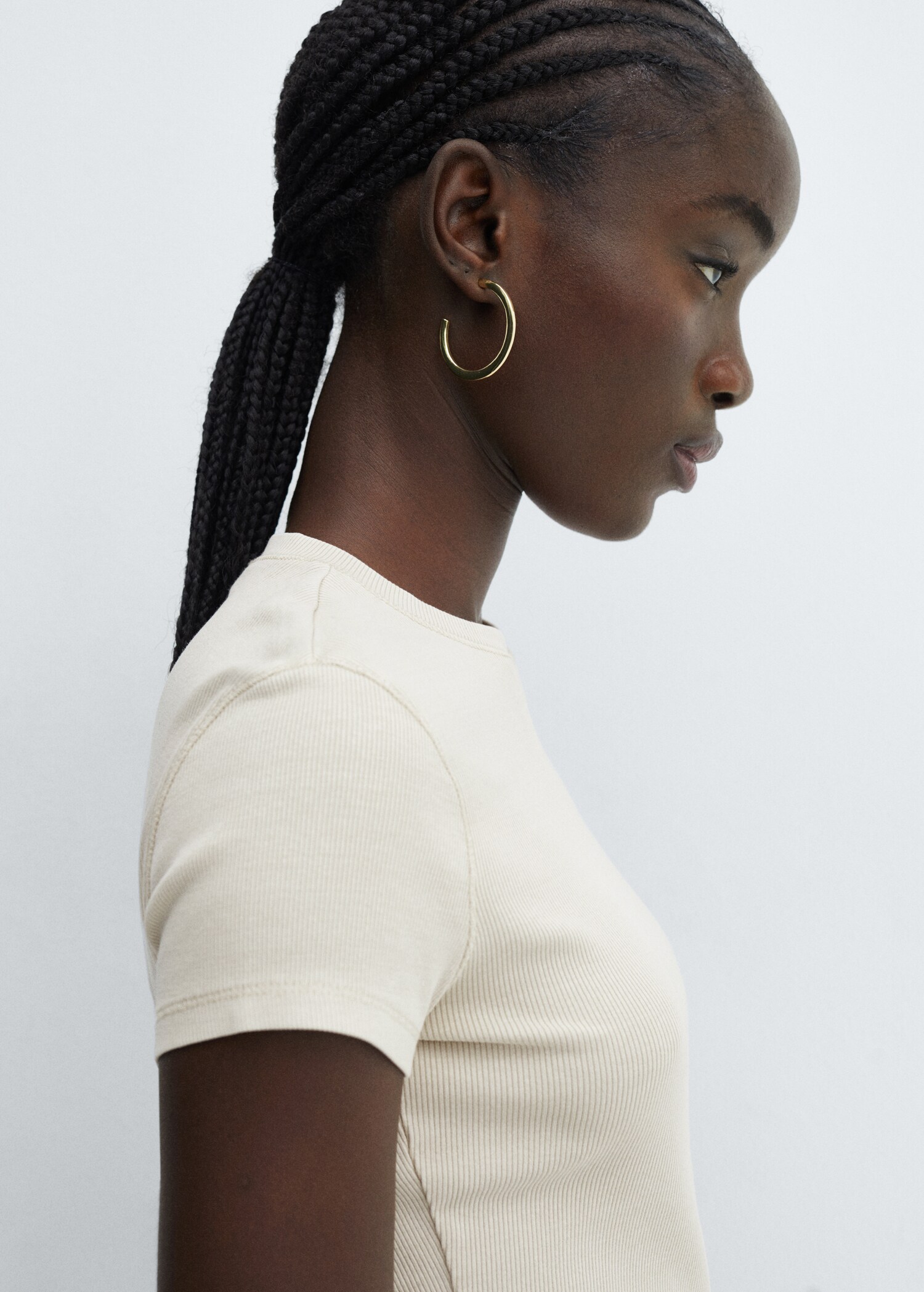 Washed ribbed t-shirt - Details of the article 1