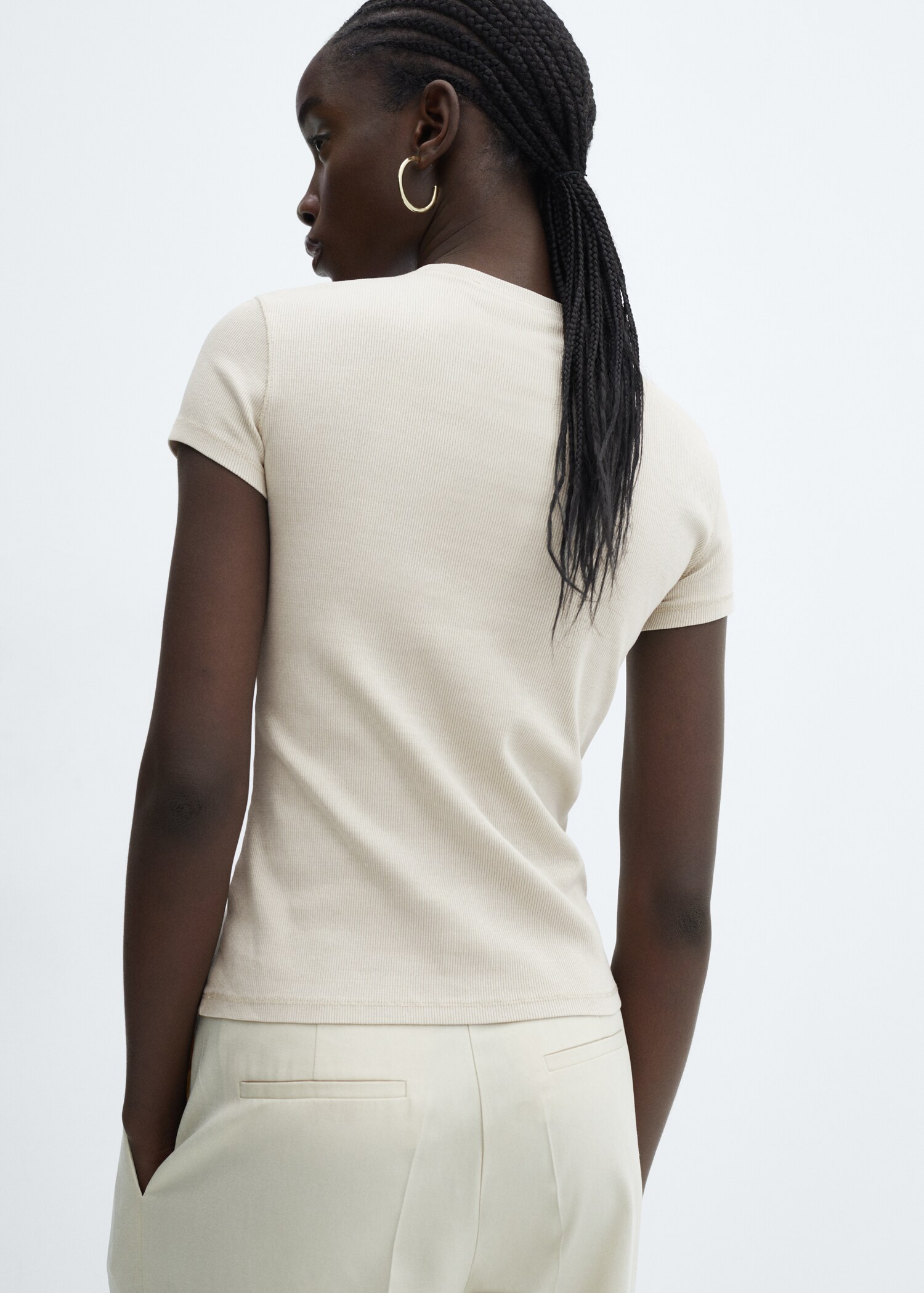 Washed ribbed t-shirt - Reverse of the article